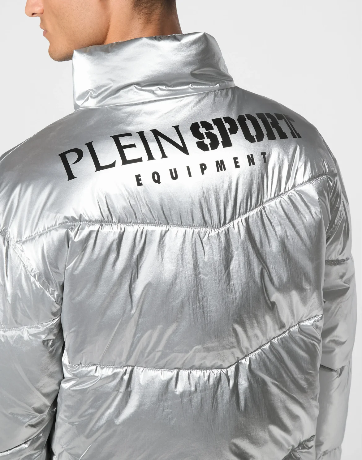 Nylon Crease Puffer Jacket, цвет: Серебристый