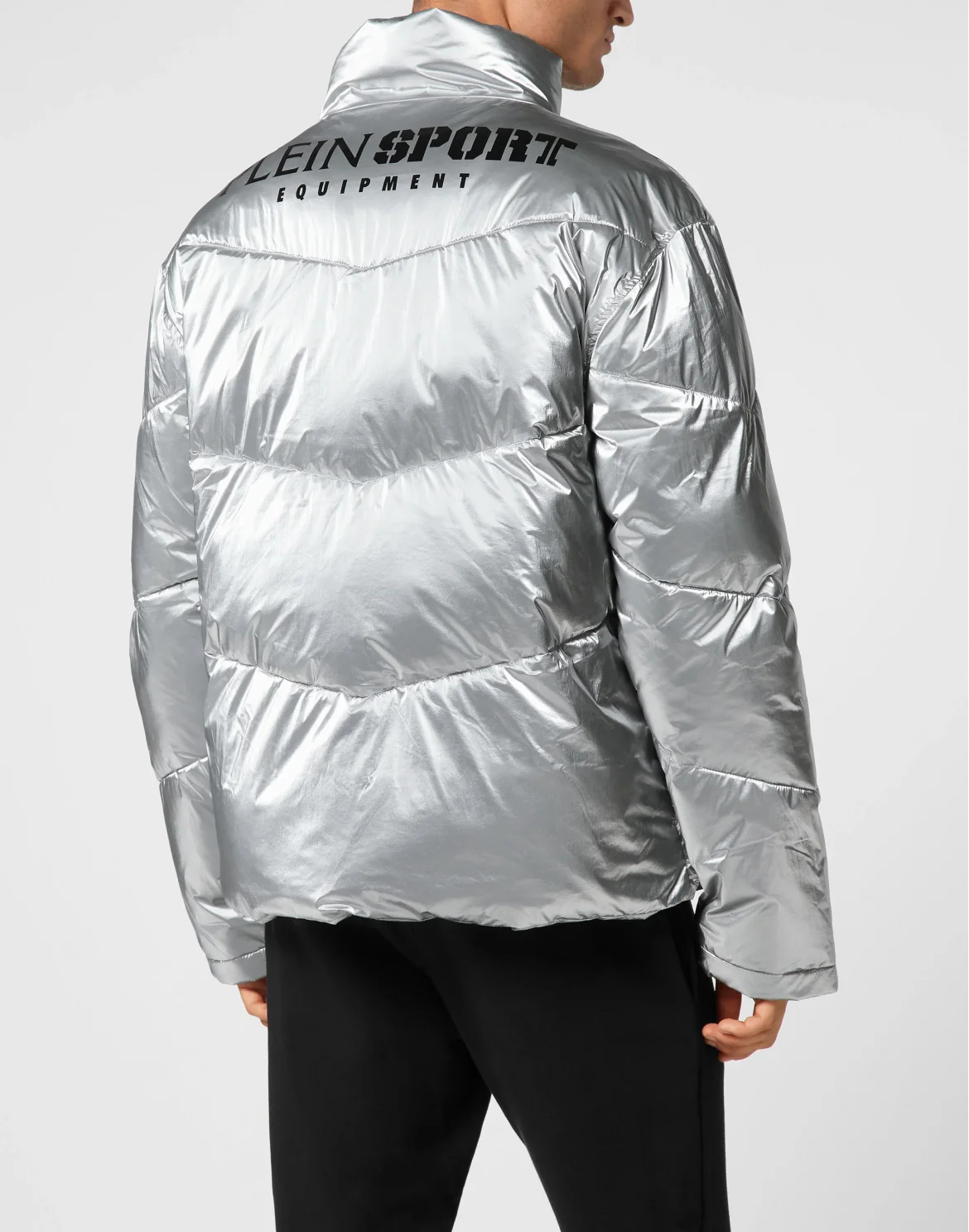 Nylon Crease Puffer Jacket, цвет: Серебристый