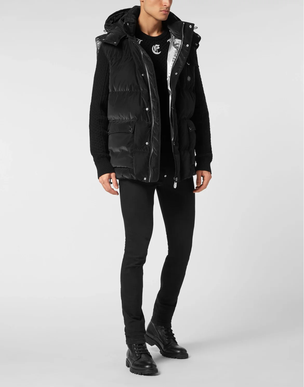 Nylon Down Jacket Vest, цвет: Черный