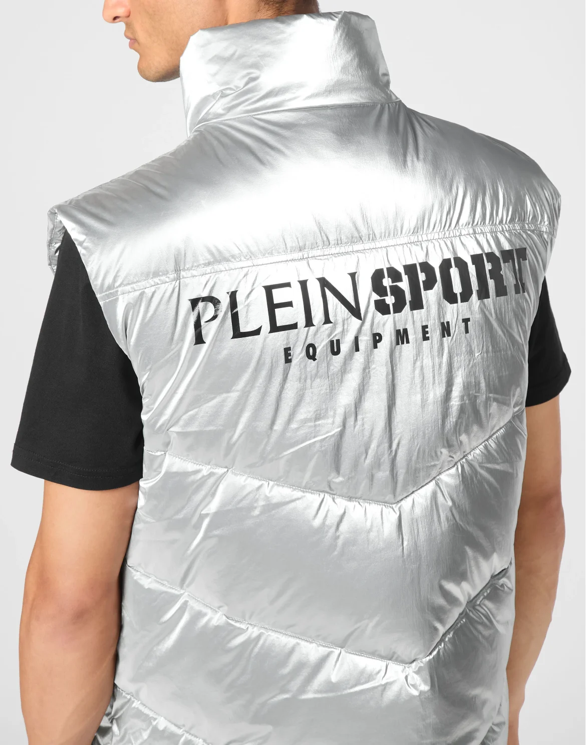 Nylon Crease Vest, цвет: Серебристый