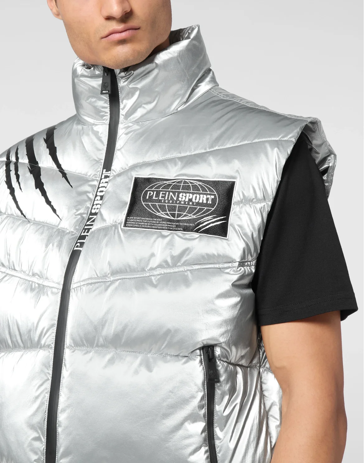 Nylon Crease Vest, цвет: Серебристый