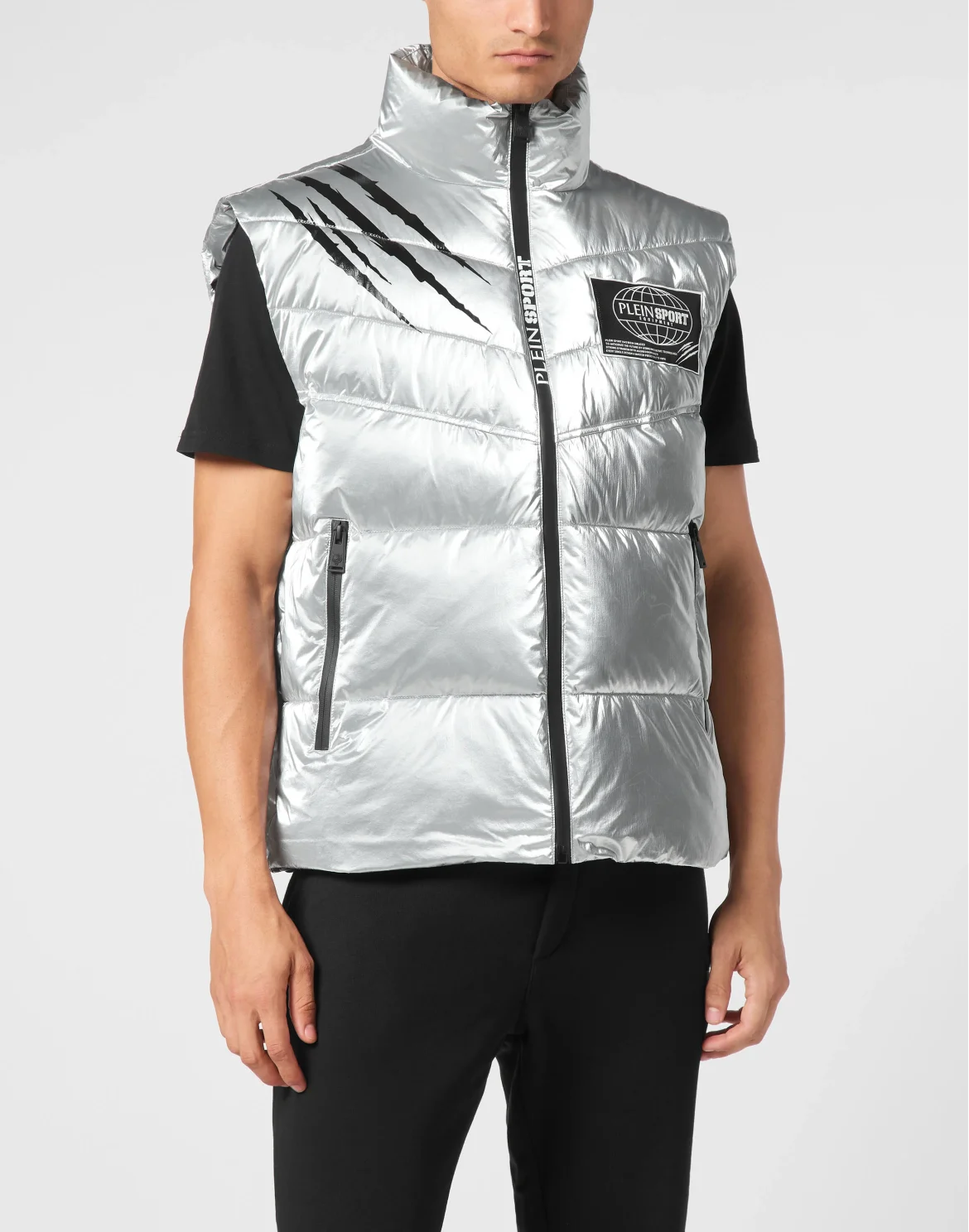 Nylon Crease Vest, цвет: Серебристый
