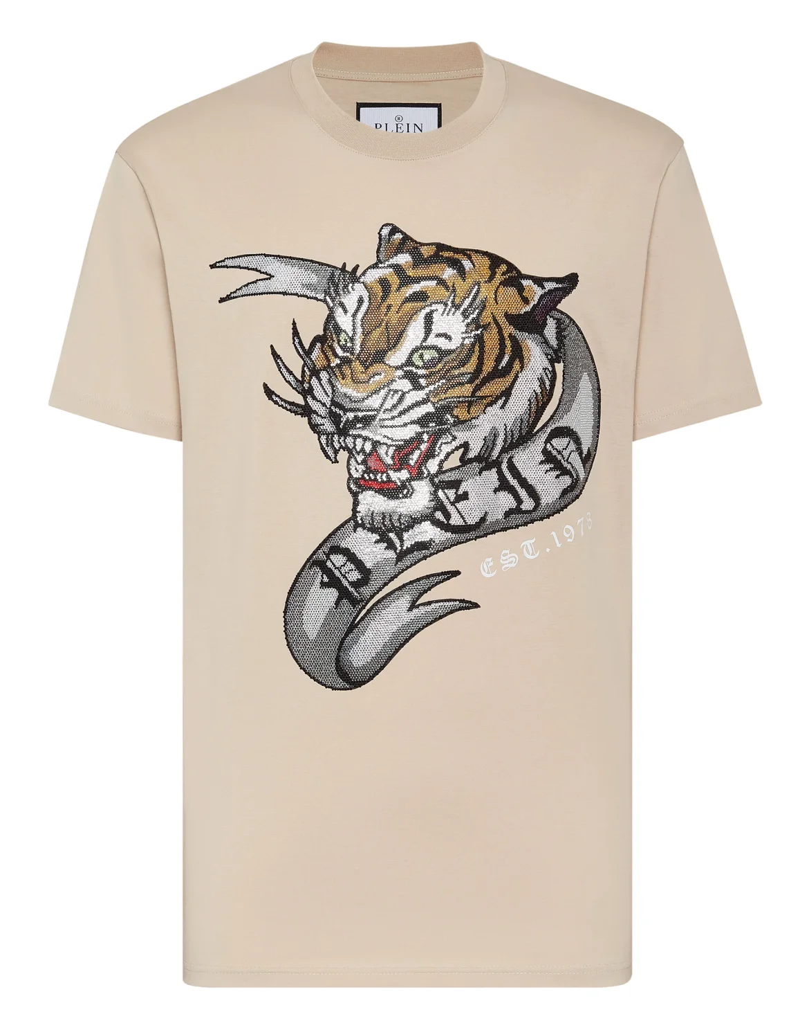 T-shirt Round Neck SS Tattoo, цвет: Бежевый