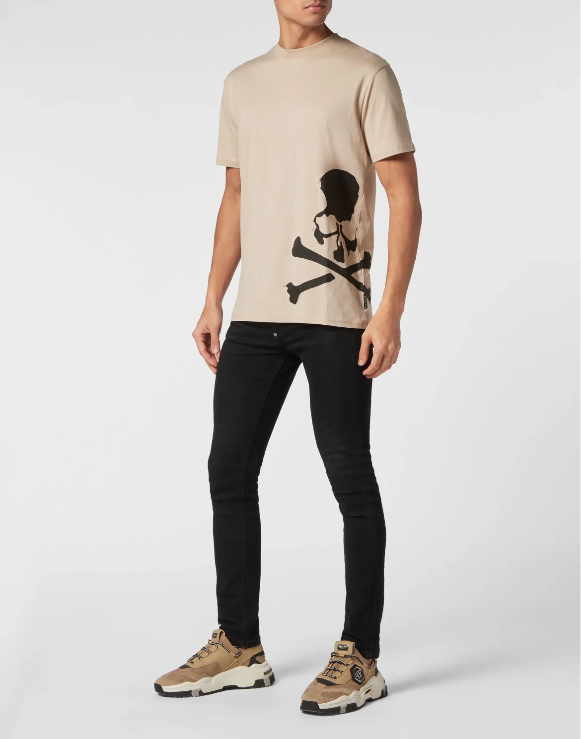 T-shirt Round Neck SS Skull&Bones, цвет: Бежевый