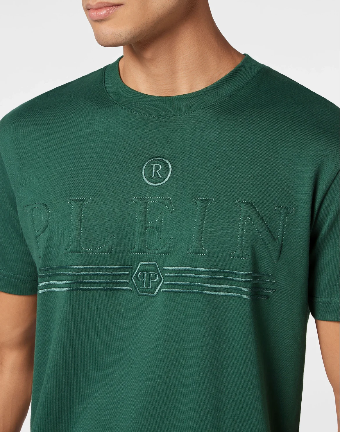 T-shirt Round Neck SS Gothic Plein, цвет: Зеленый