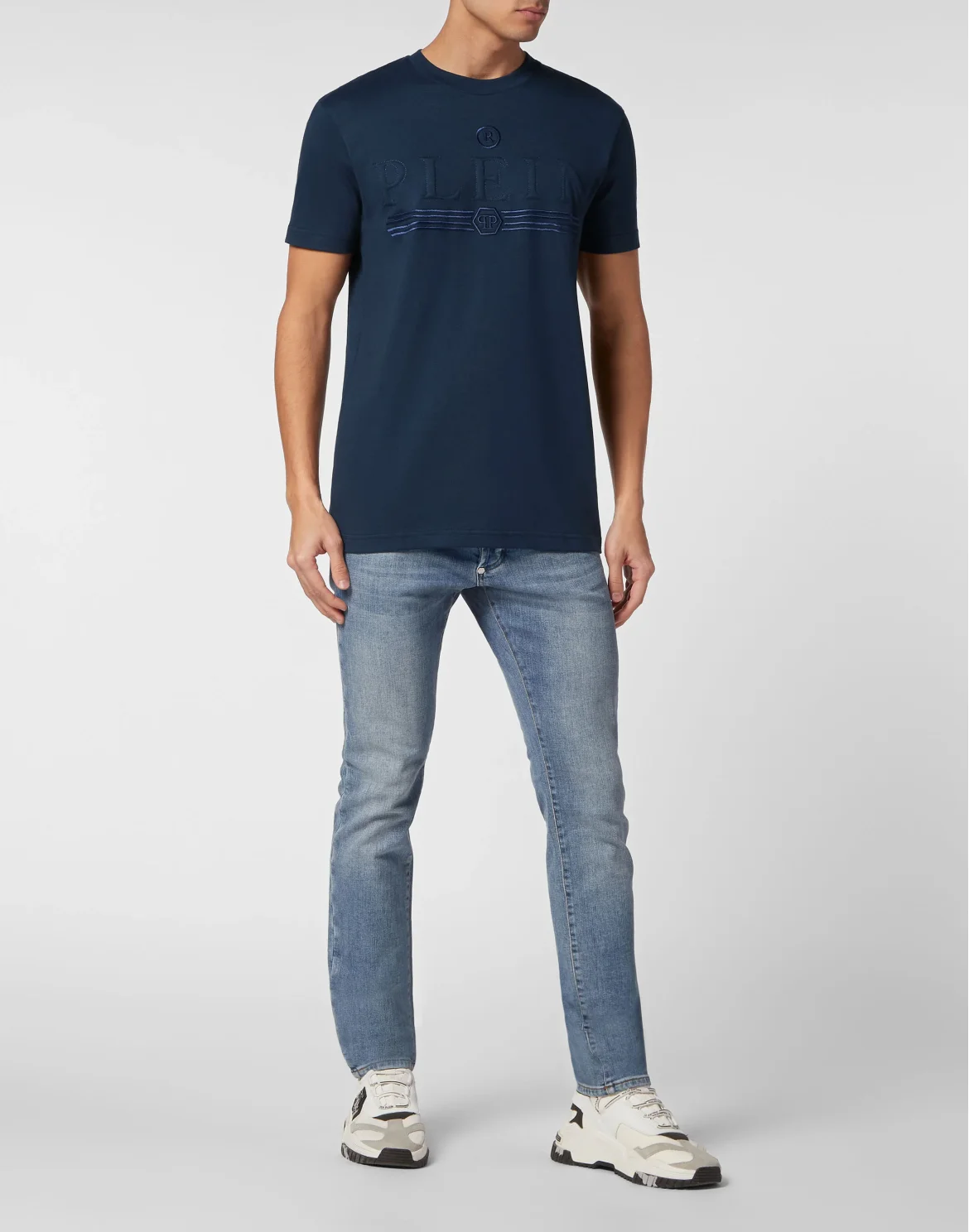 T-shirt Round Neck SS Gothic Plein, цвет: Синий