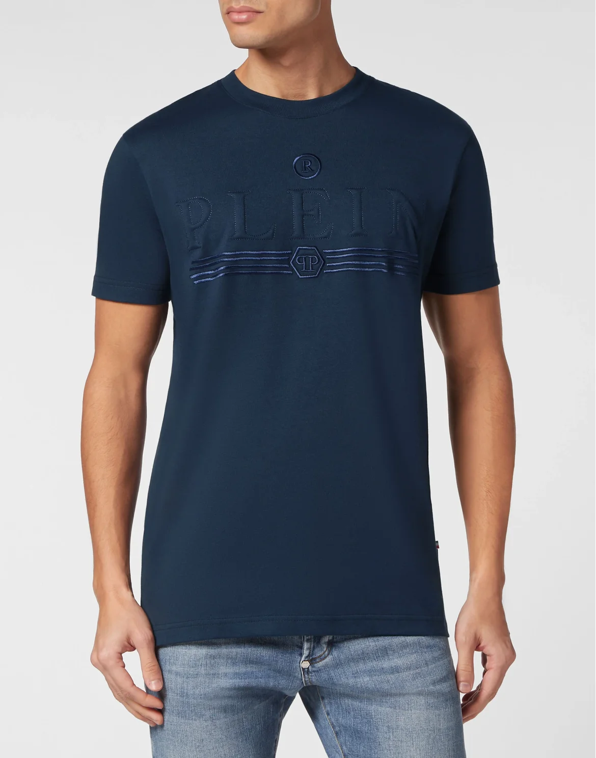 T-shirt Round Neck SS Gothic Plein, цвет: Синий