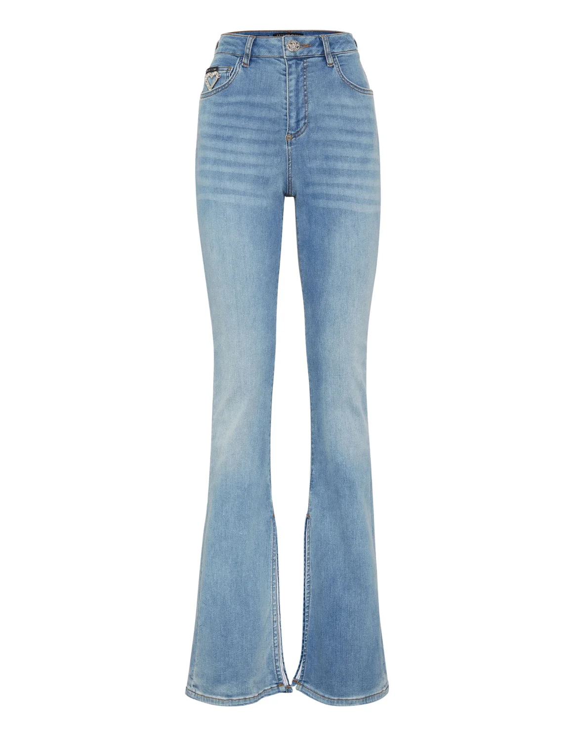Denim Flaire Fit Trousers Heart, цвет: Голубой