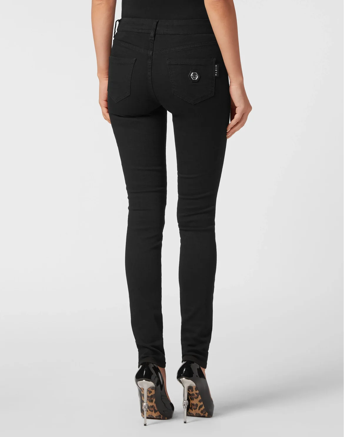 Denim Jegging Fit Trousers, цвет: Черный