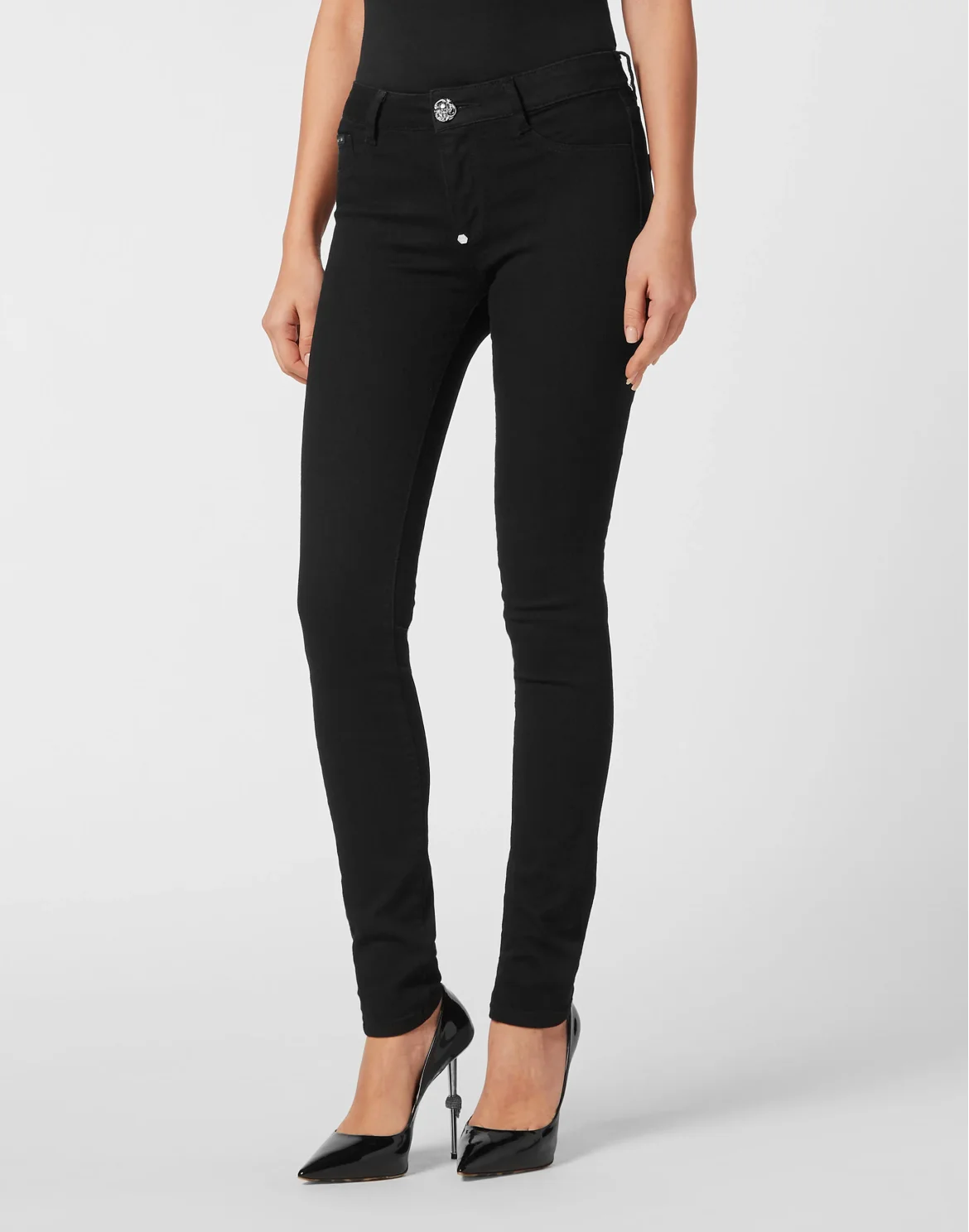 Denim Jegging Fit Trousers, цвет: Черный