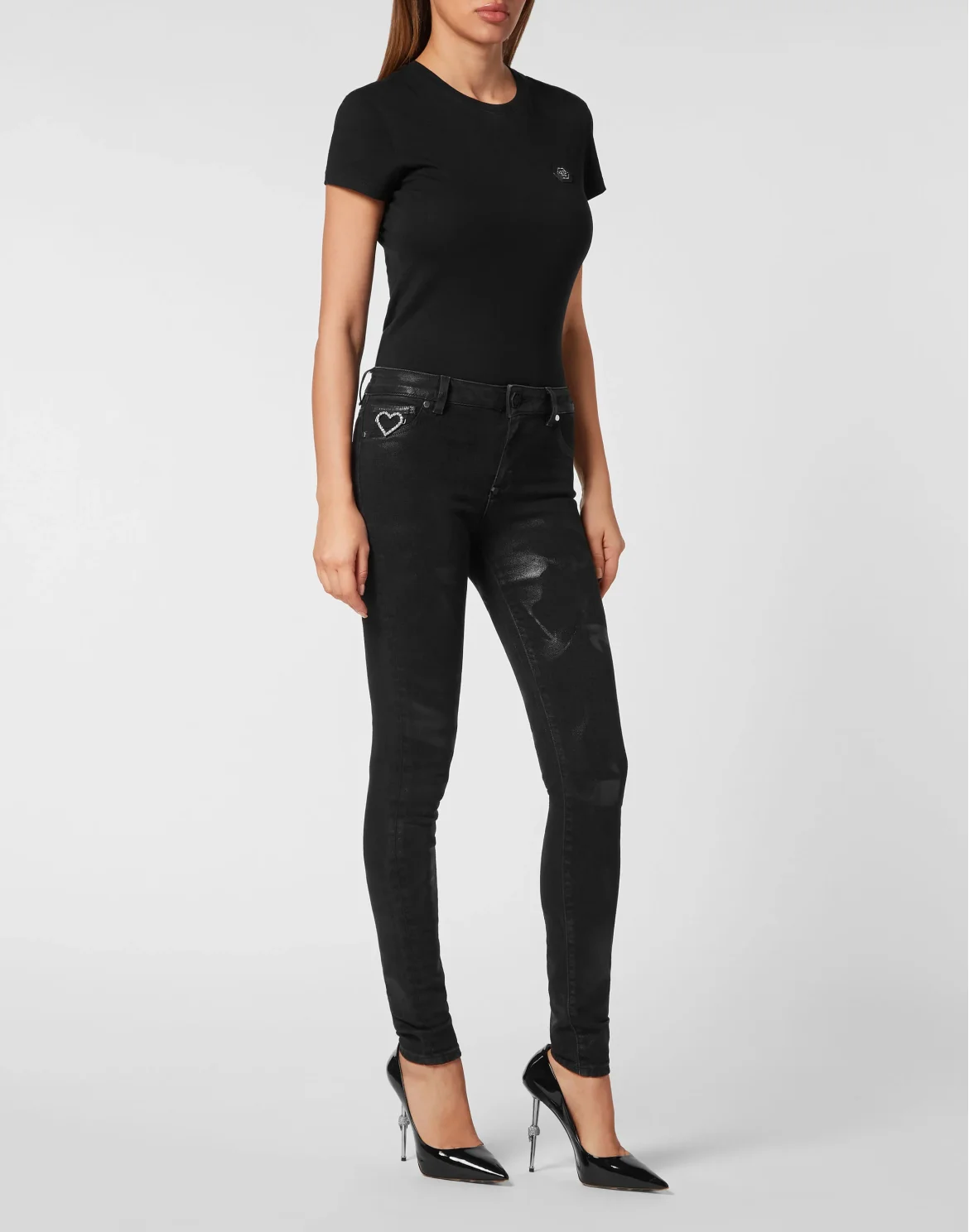 Denim Jeggings Heart, цвет: Черный