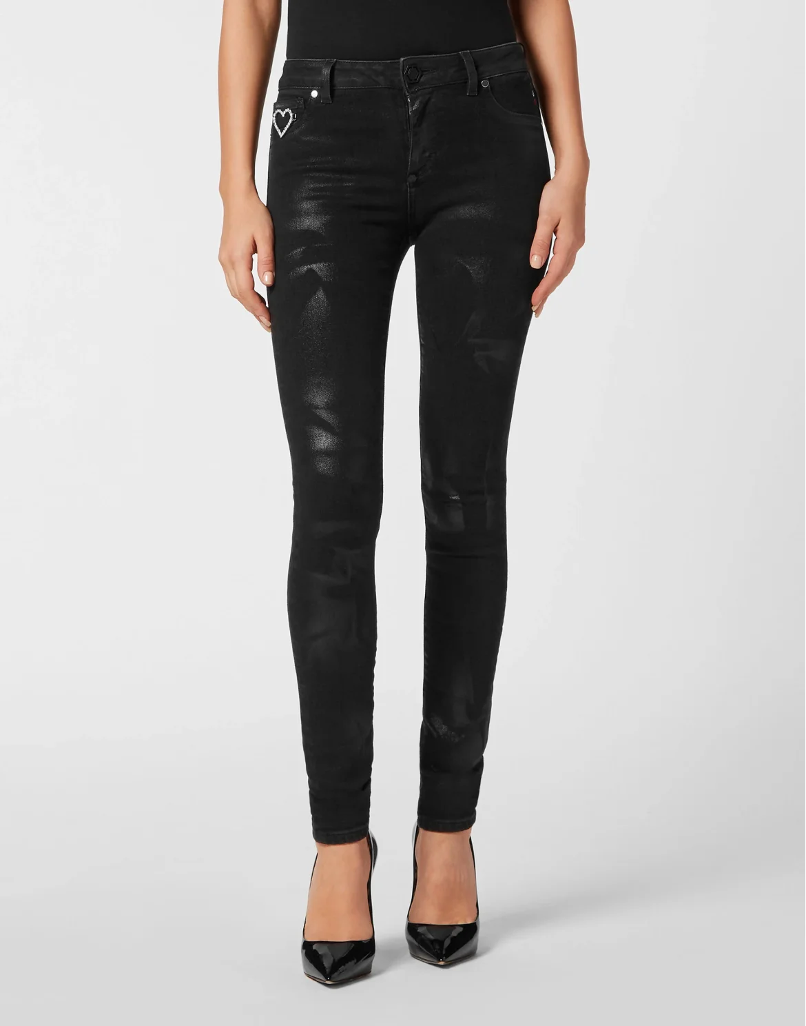 Denim Jeggings Heart, цвет: Черный