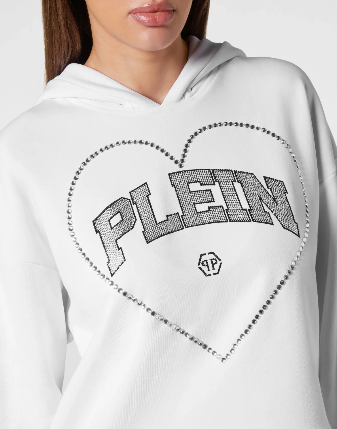 Crop hoodie Heart, цвет: Белый