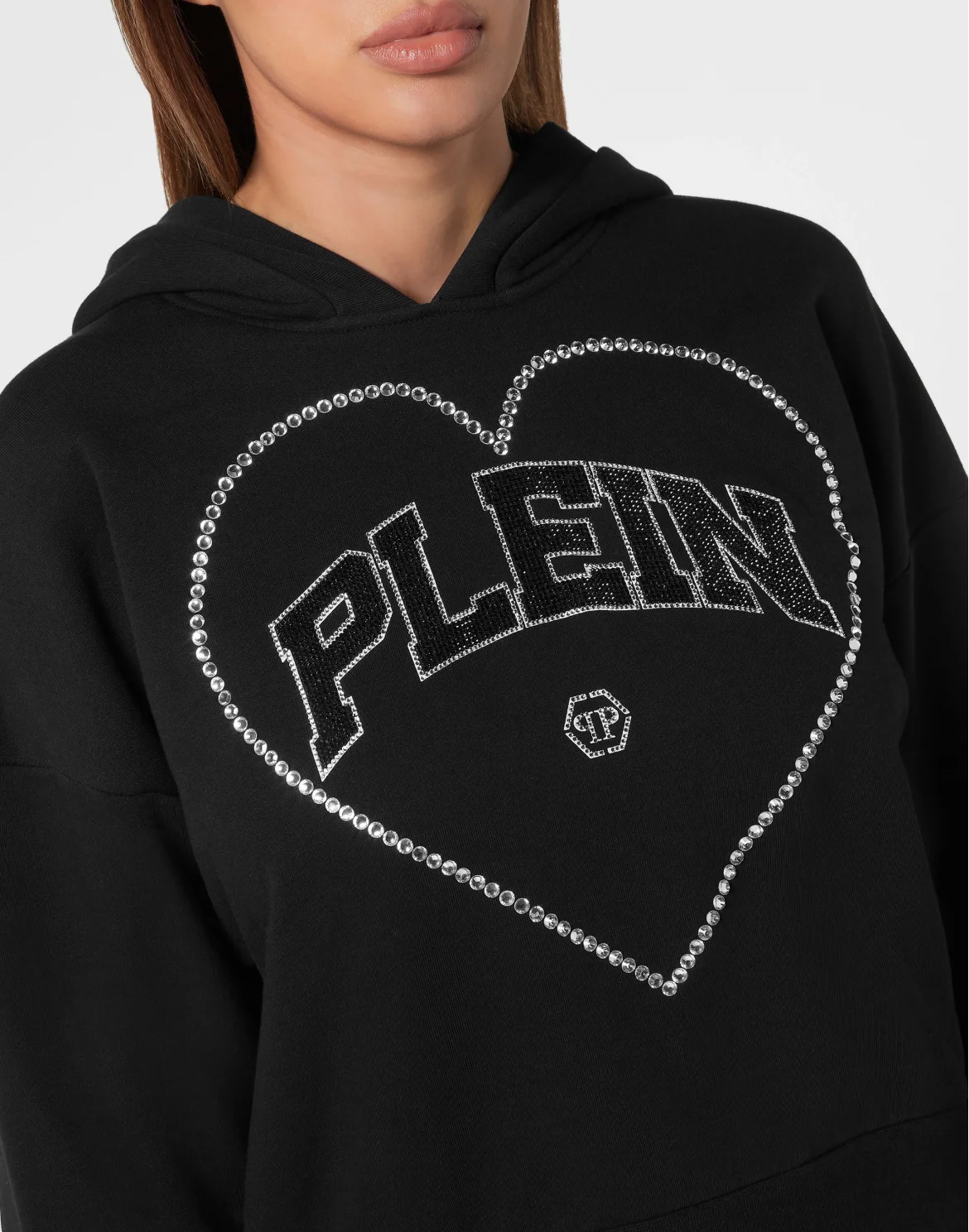 Crop hoodie Heart, цвет: Черный