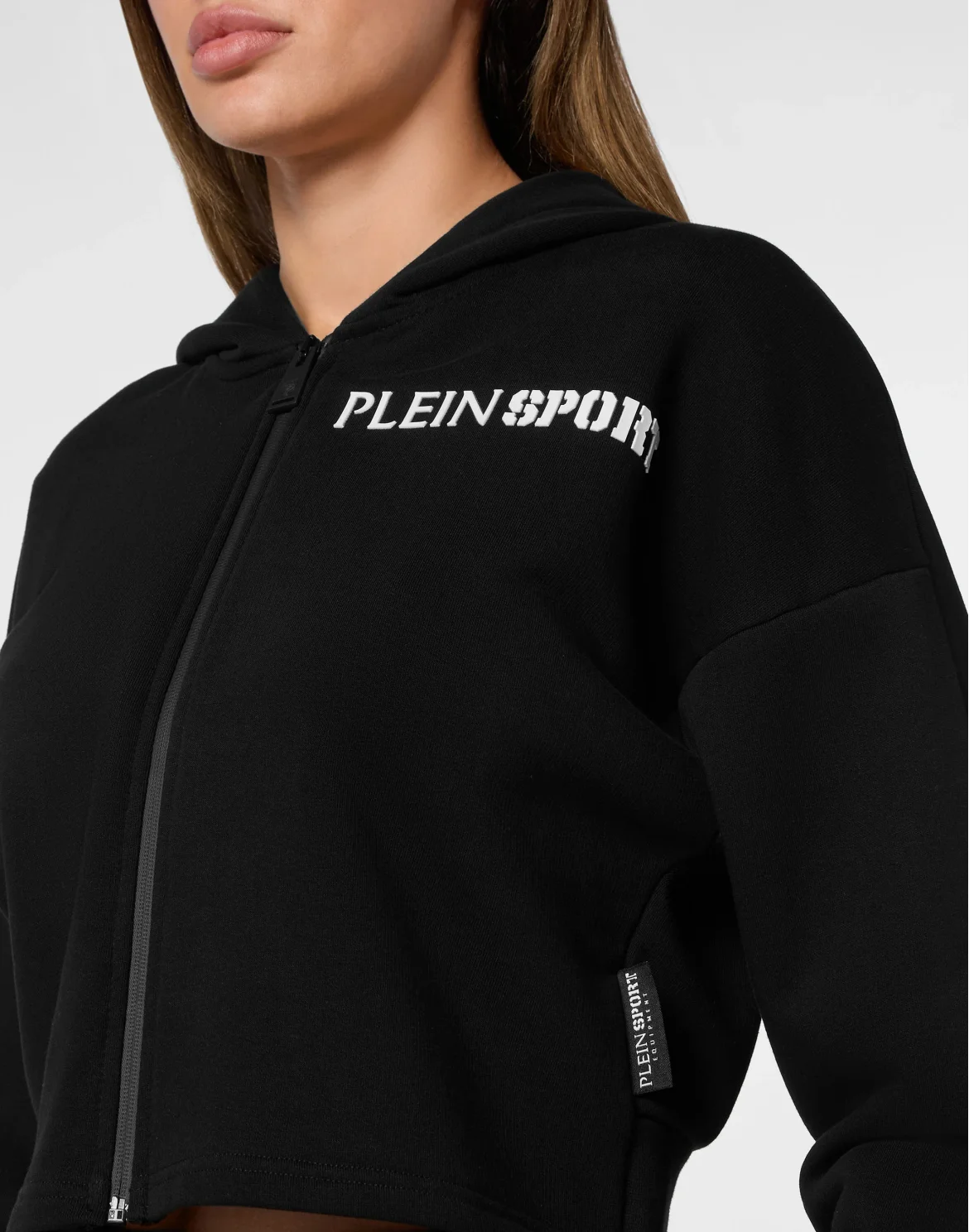 Cropped Hoodie Sweatshirt Tiger, цвет: Черный