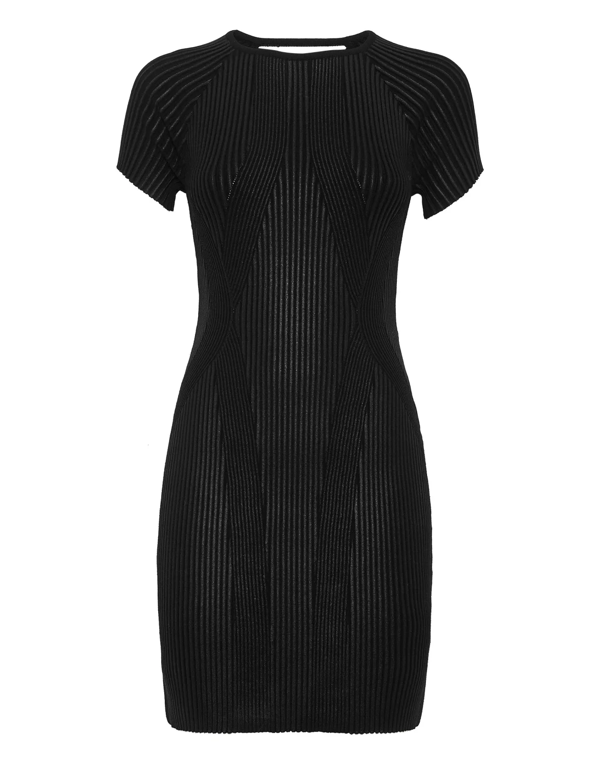 Coated Knit Mini Dress, цвет: Черный