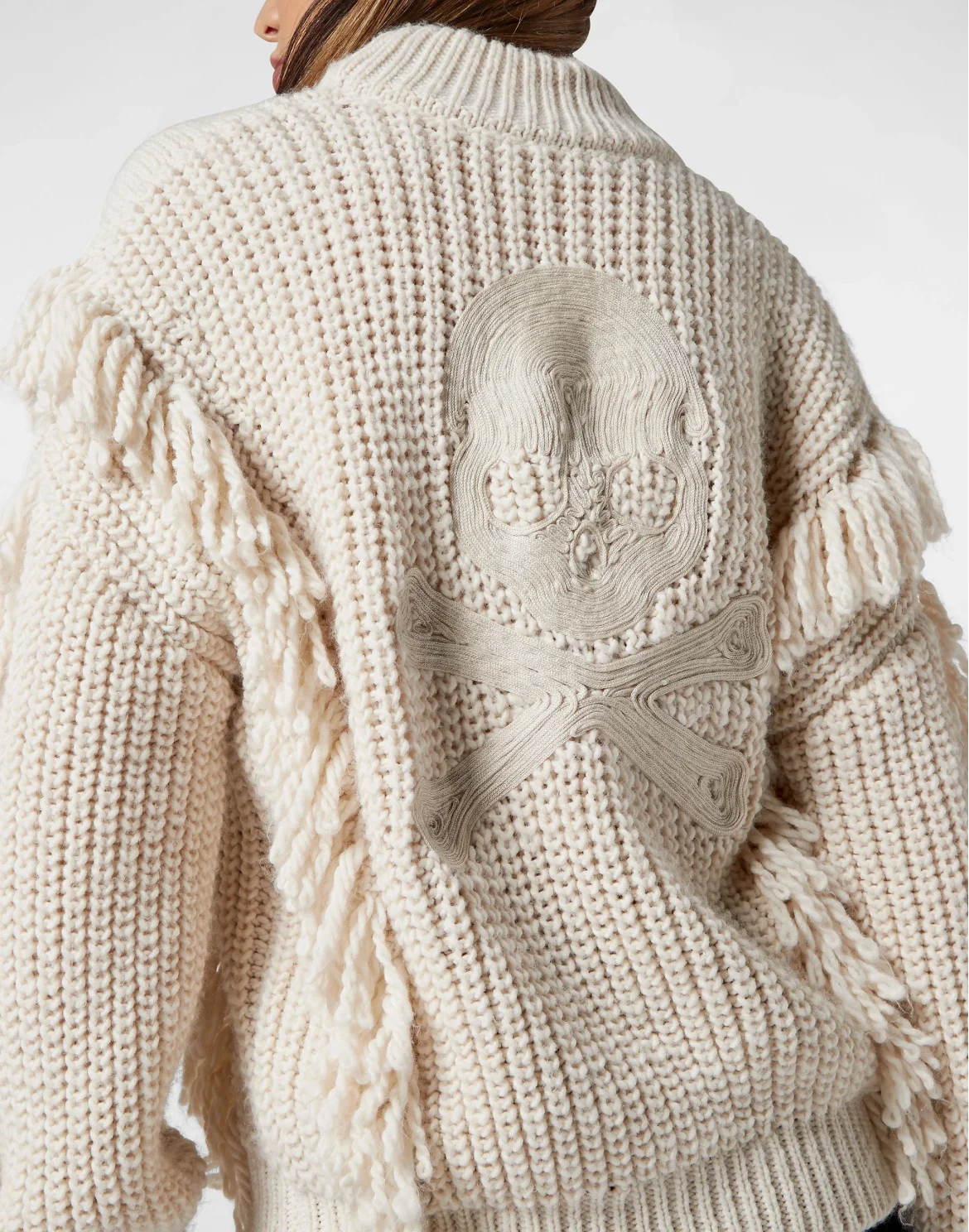 Wool Blend Sweater Oversize Skull, цвет: Белый