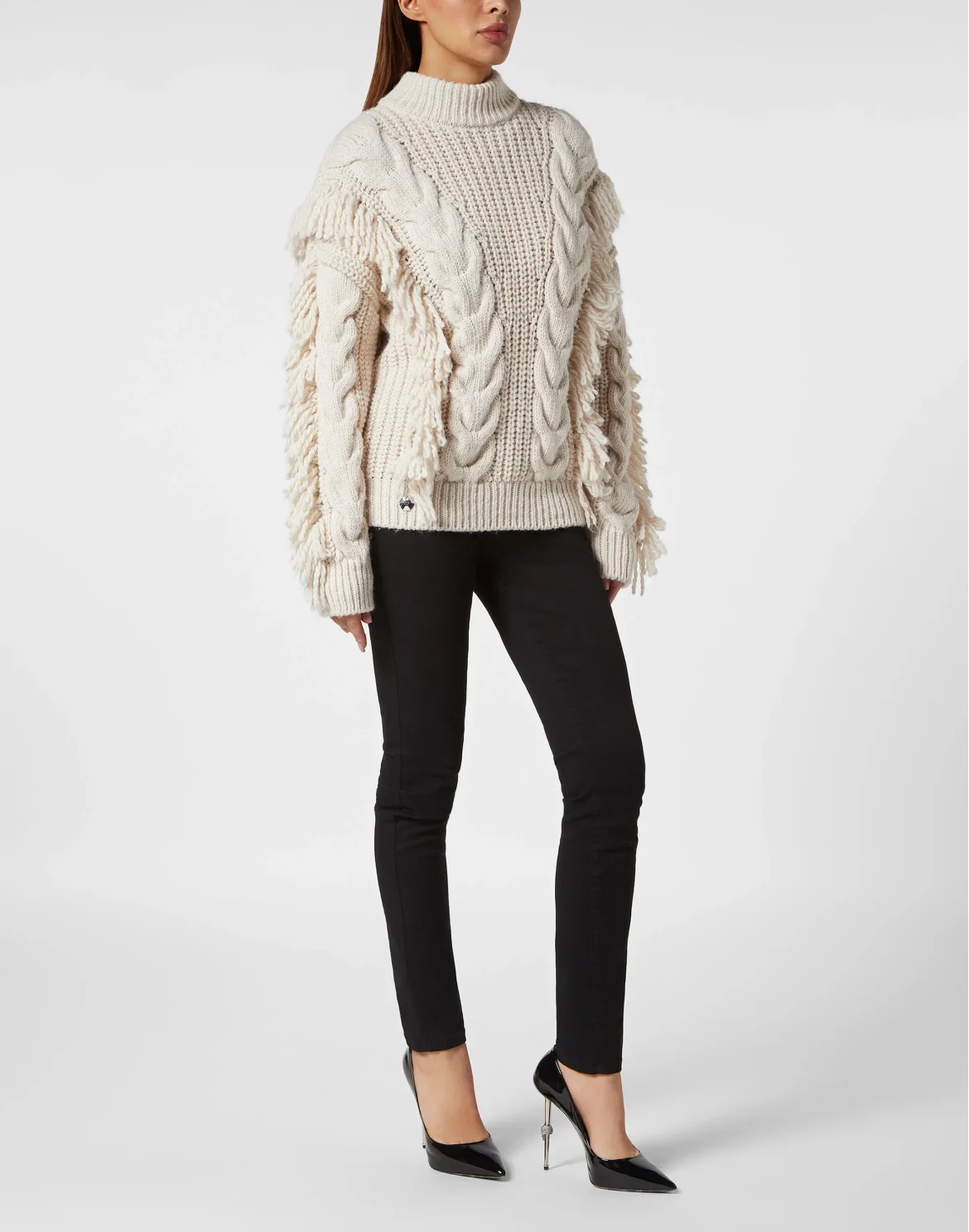 Wool Blend Sweater Oversize Skull, цвет: Белый
