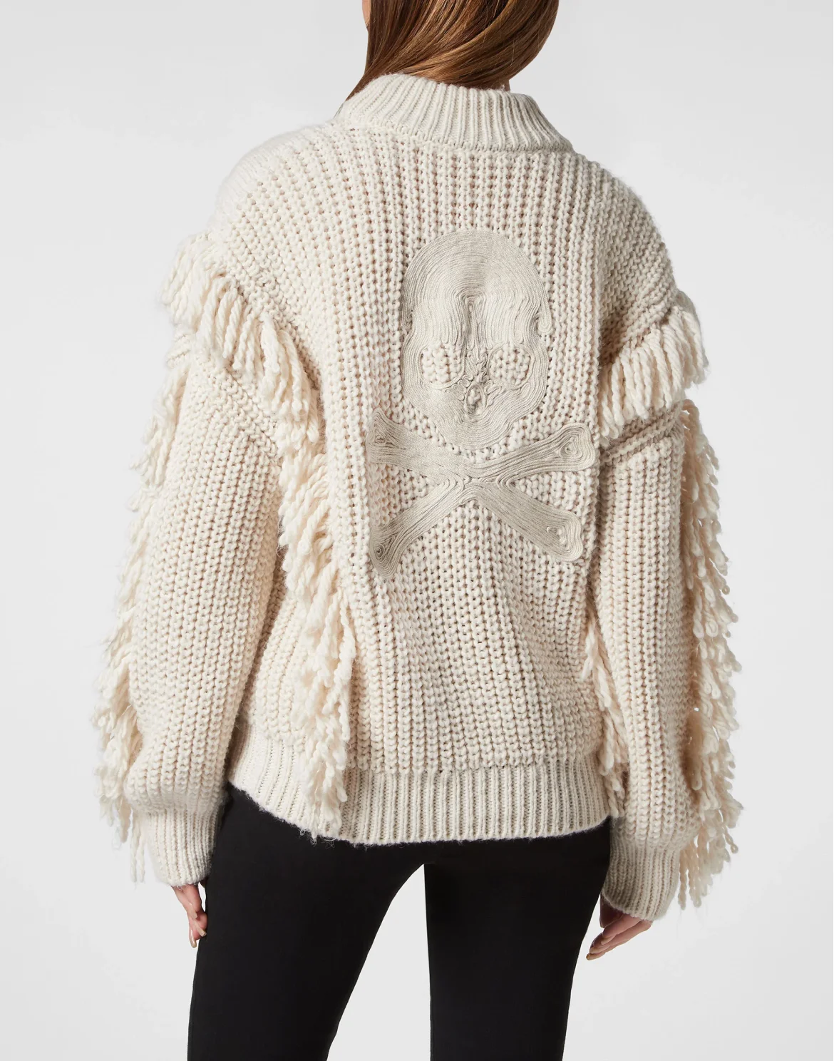 Wool Blend Sweater Oversize Skull, цвет: Белый