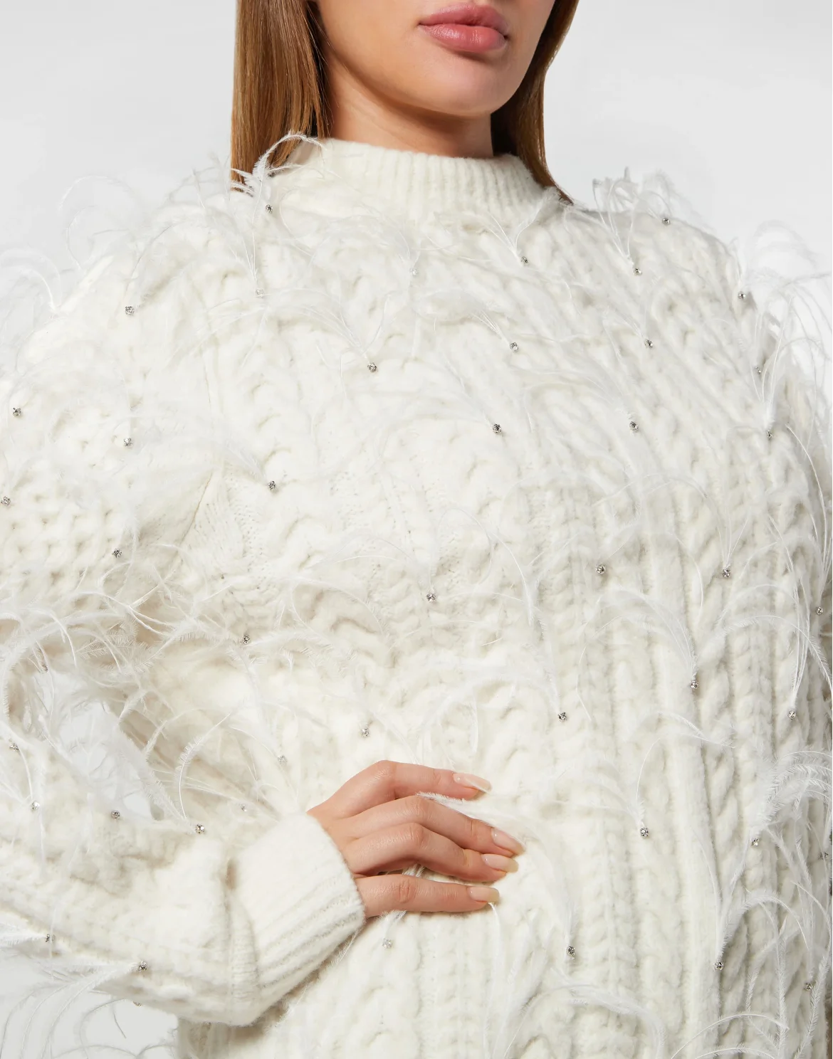 Merino Wool Pullover LS Skull, цвет: Белый