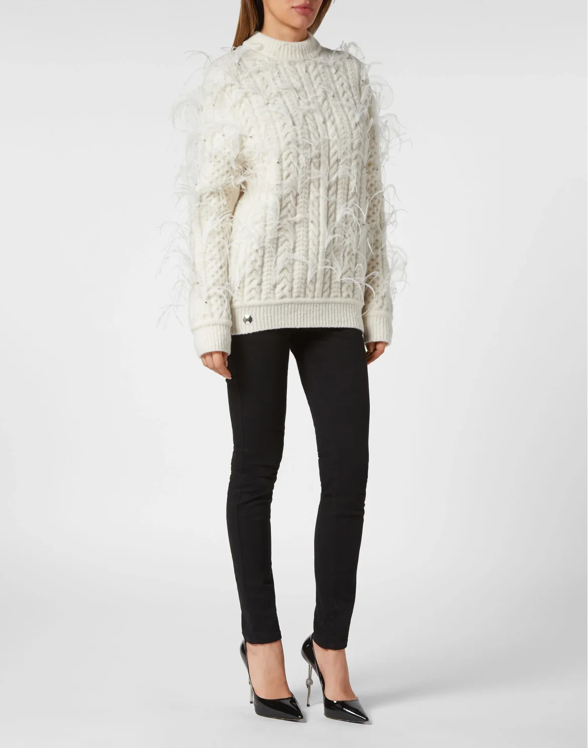 Merino Wool Pullover LS Skull, цвет: Белый