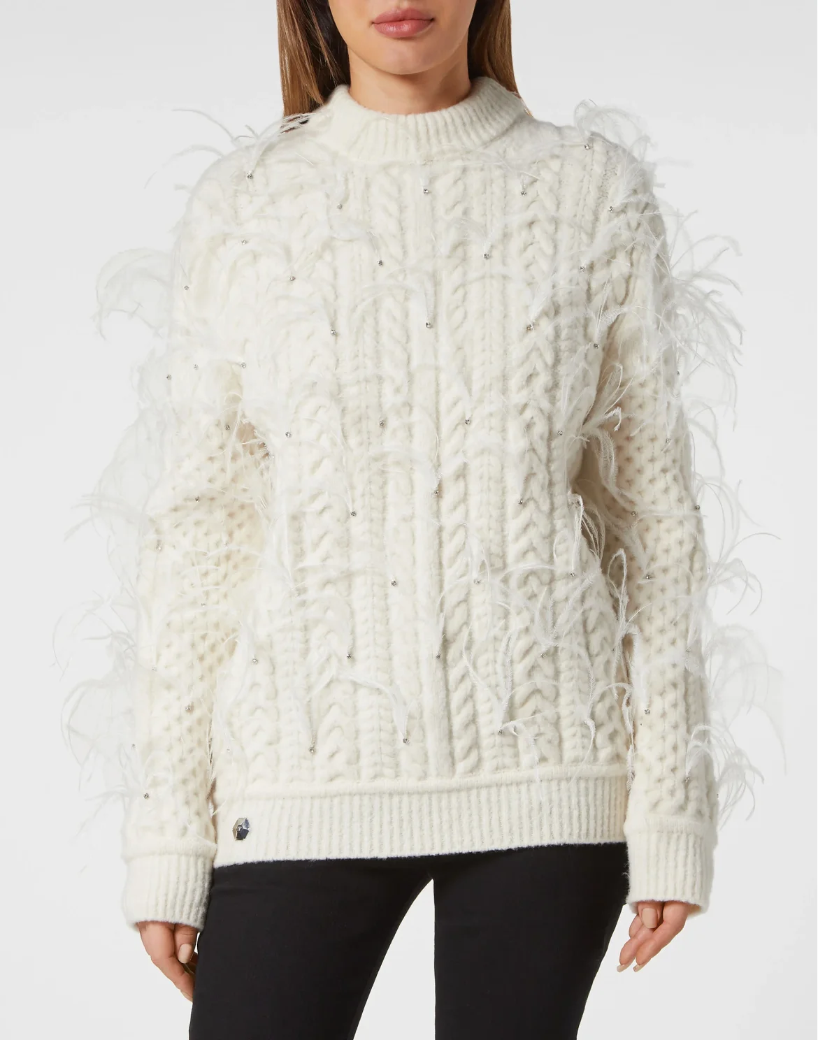 Merino Wool Pullover LS Skull, цвет: Белый