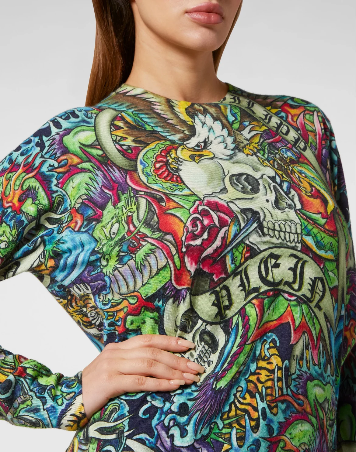 Cashmere Pullover Round Neck Ls Tattoo, цвет: Мультиколор