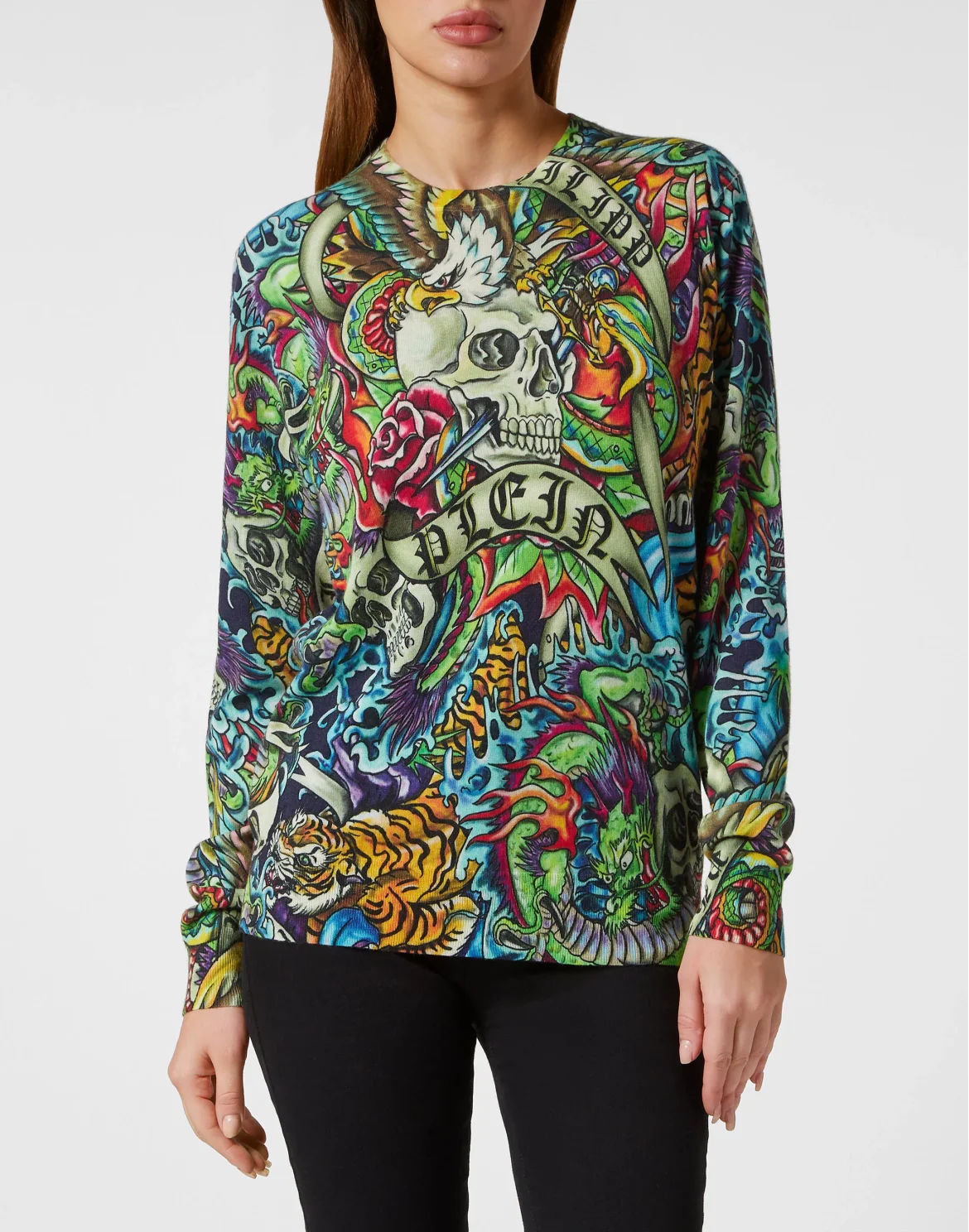 Cashmere Pullover Round Neck Ls Tattoo, цвет: Мультиколор