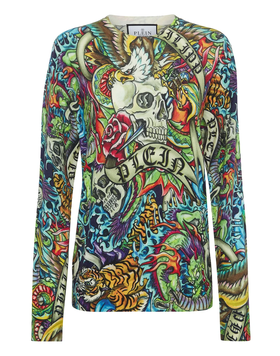 Cashmere Pullover Round Neck Ls Tattoo, цвет: Мультиколор