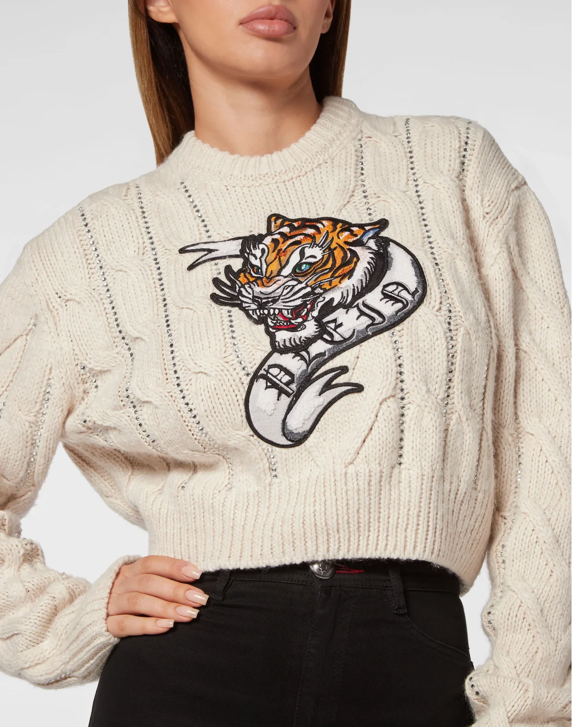 Wool Blend Pullover Round Neck LS Tattoo, цвет: Белый