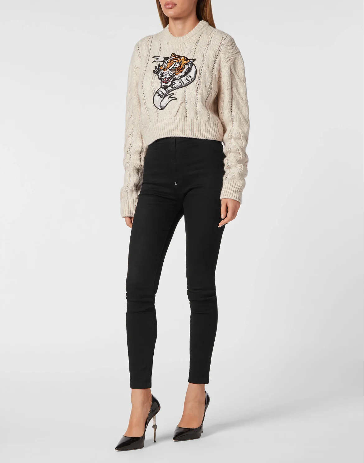 Wool Blend Pullover Round Neck LS Tattoo, цвет: Белый
