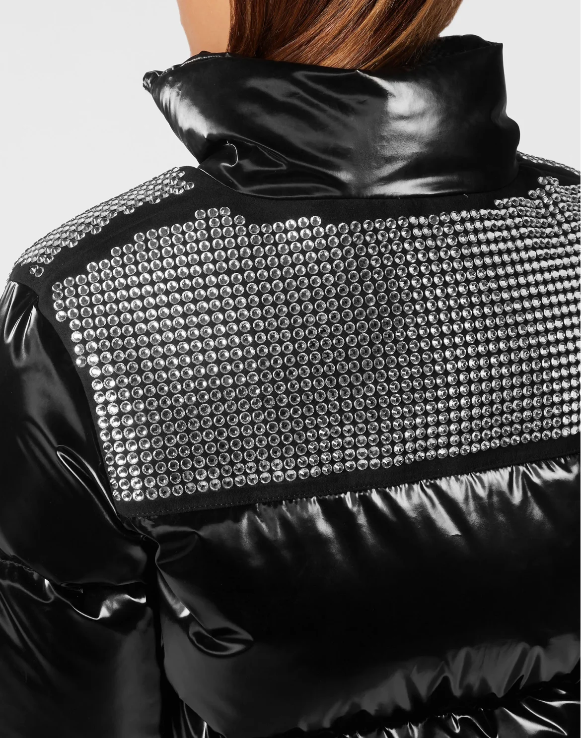 Crystal Nylon Puffer Jacket, цвет: Черный