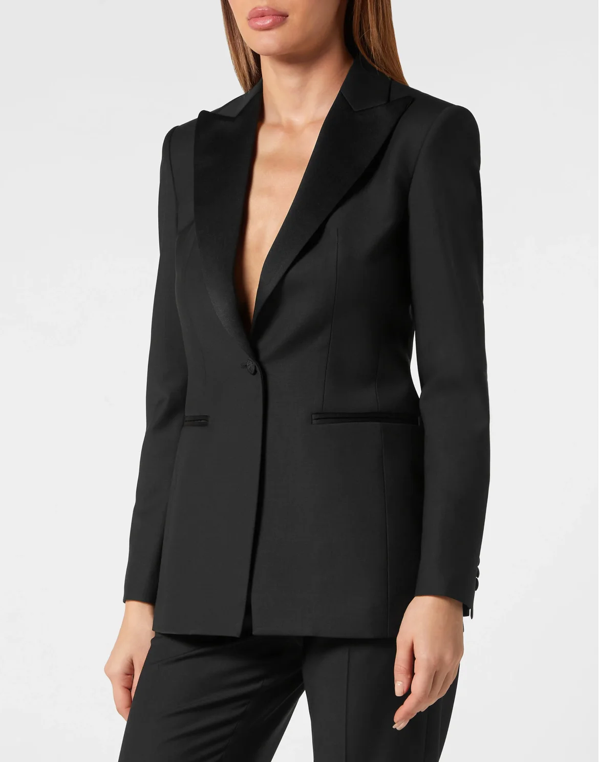Basic Slim Fit Blazer, цвет: Черный
