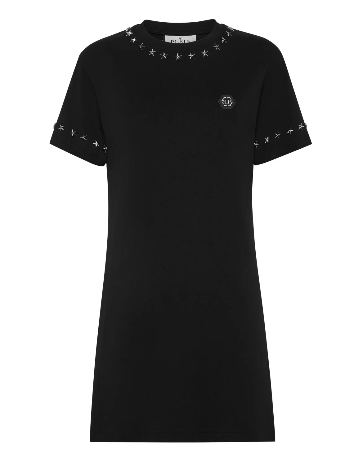 Sexy Pure T-shirt Dress Stars, цвет: Черный
