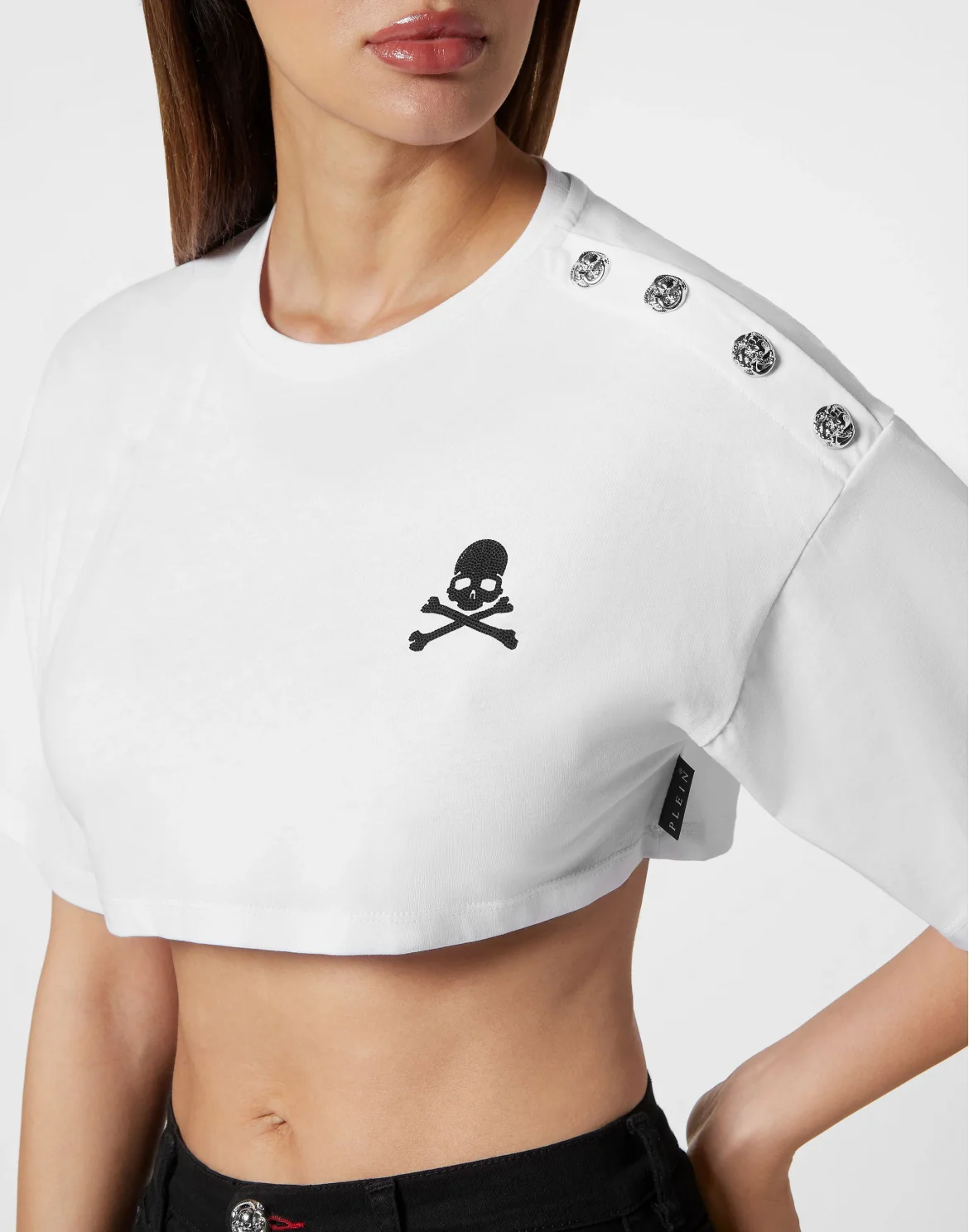 Cropped T-shirt Skull&Bones, цвет: Белый
