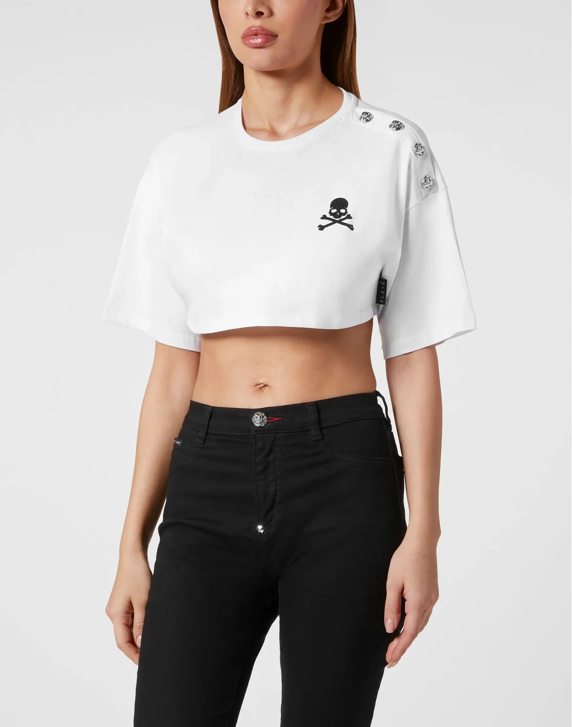 Cropped T-shirt Skull&Bones, цвет: Белый