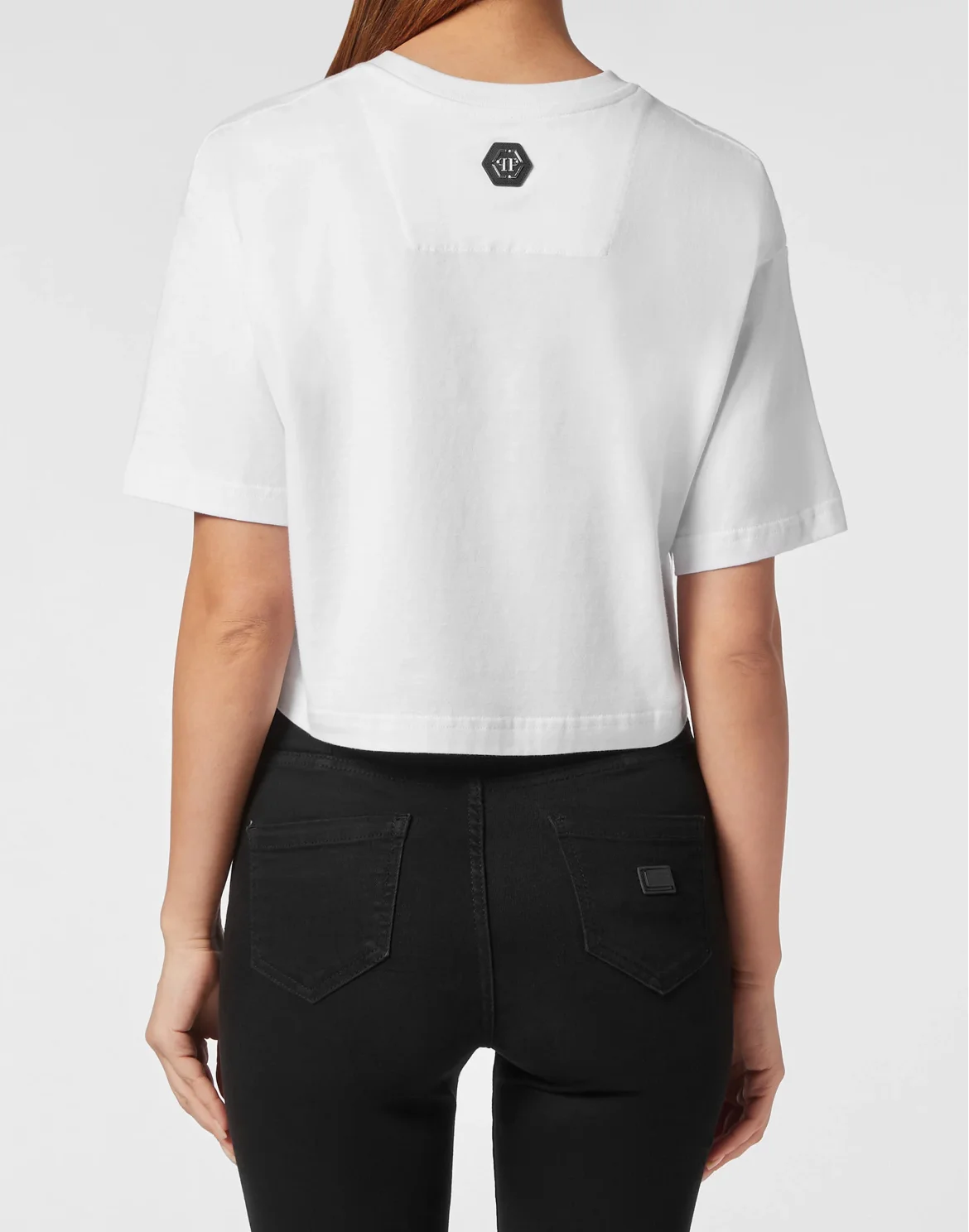 Cropped T-shirt Skull, цвет: Белый