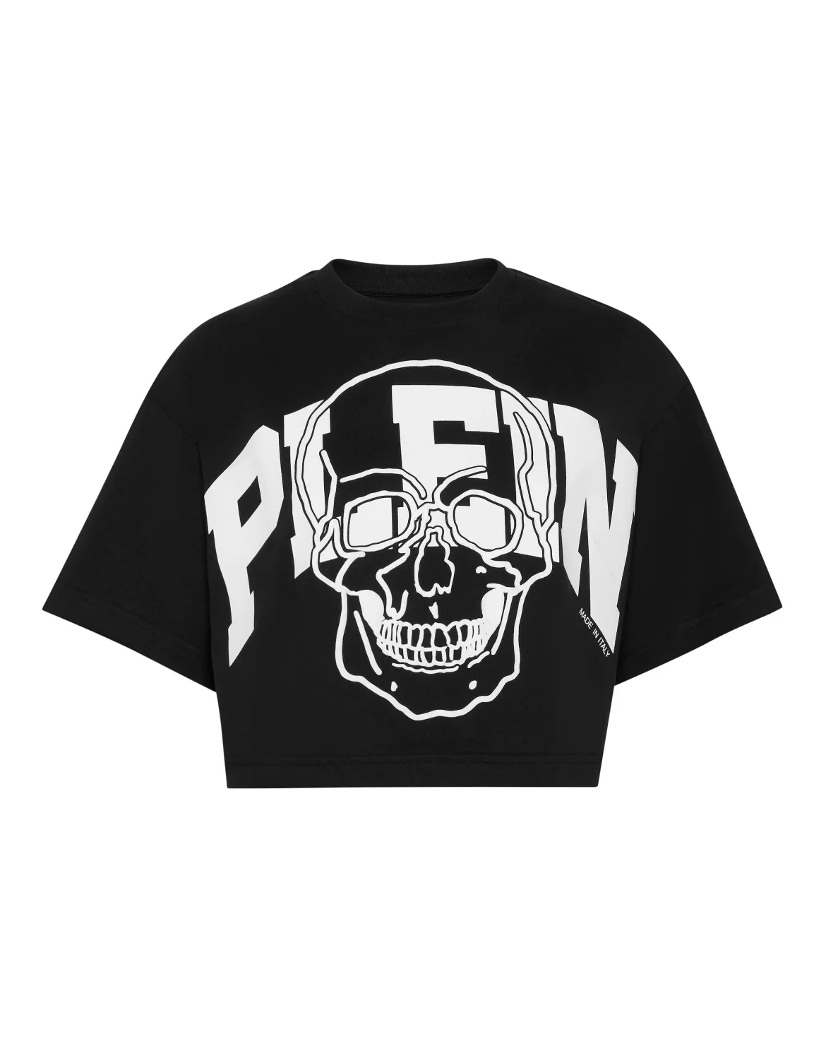Cropped T-shirt Skull, цвет: Черный