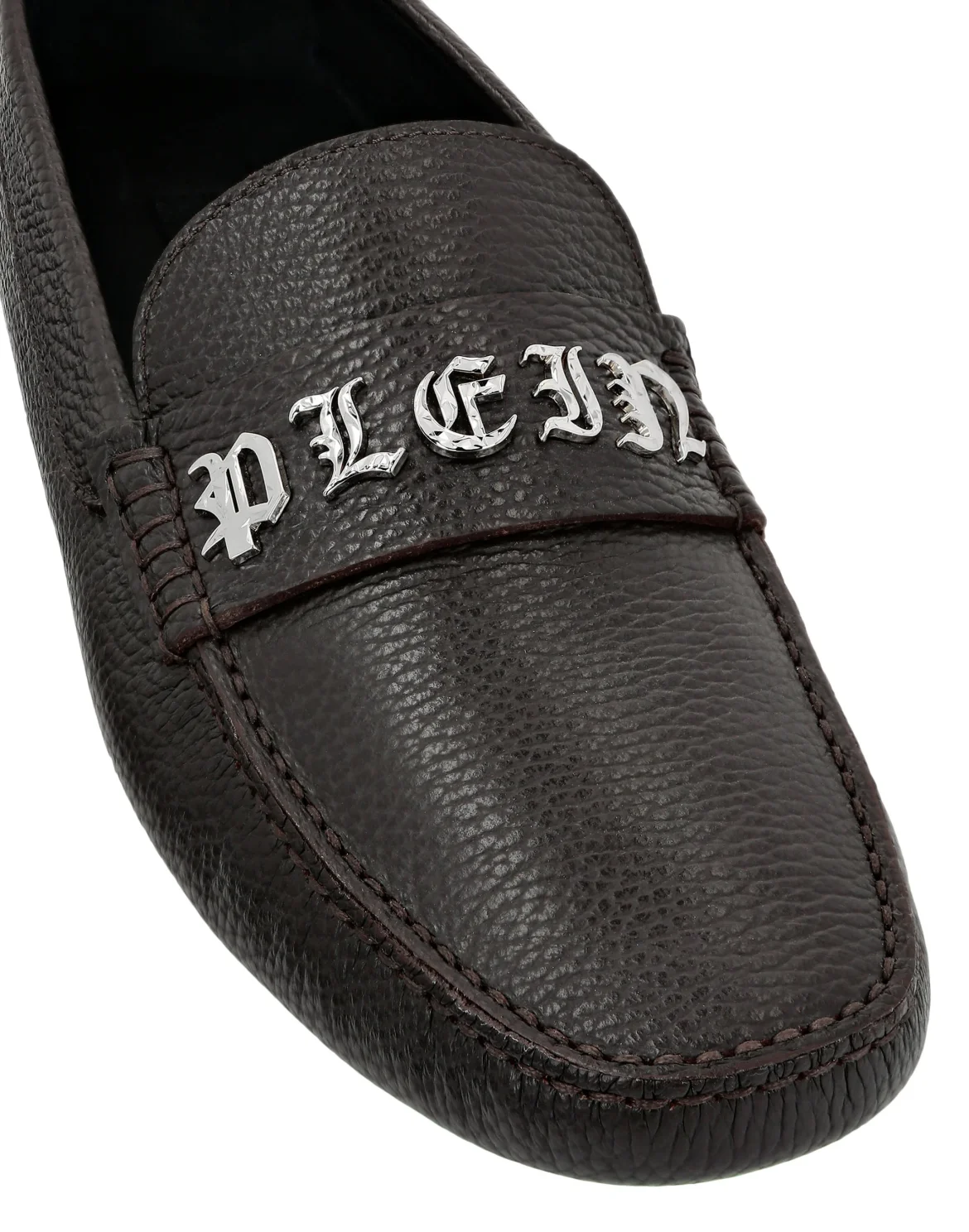 Deer Printed Leather Drivers Shoes, цвет: Коричневый