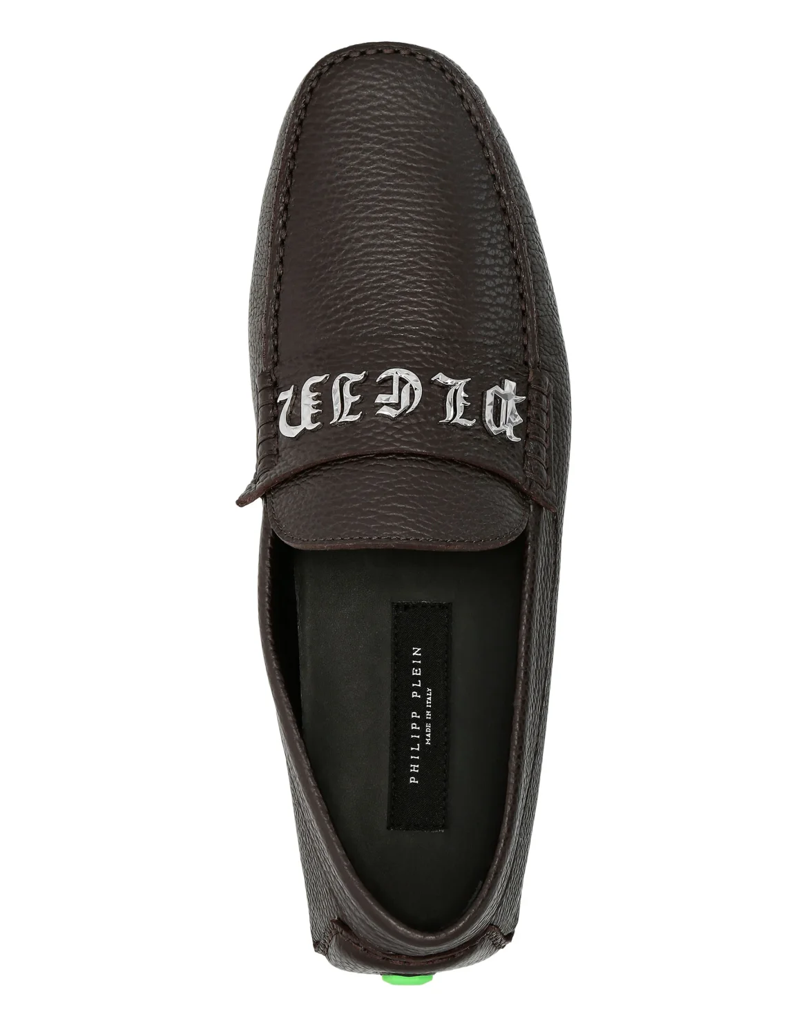 Deer Printed Leather Drivers Shoes, цвет: Коричневый