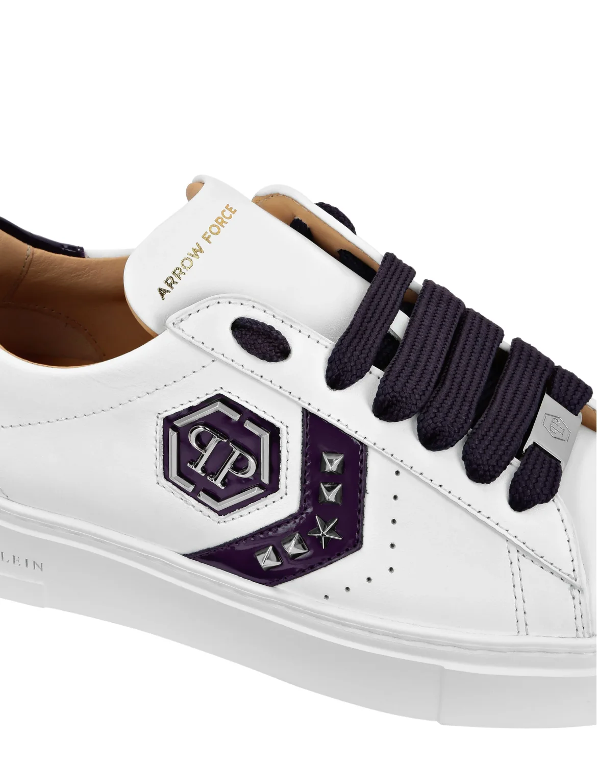 Lo-Top Leather Arrow Force Studs Sneakers, цвет: Белый