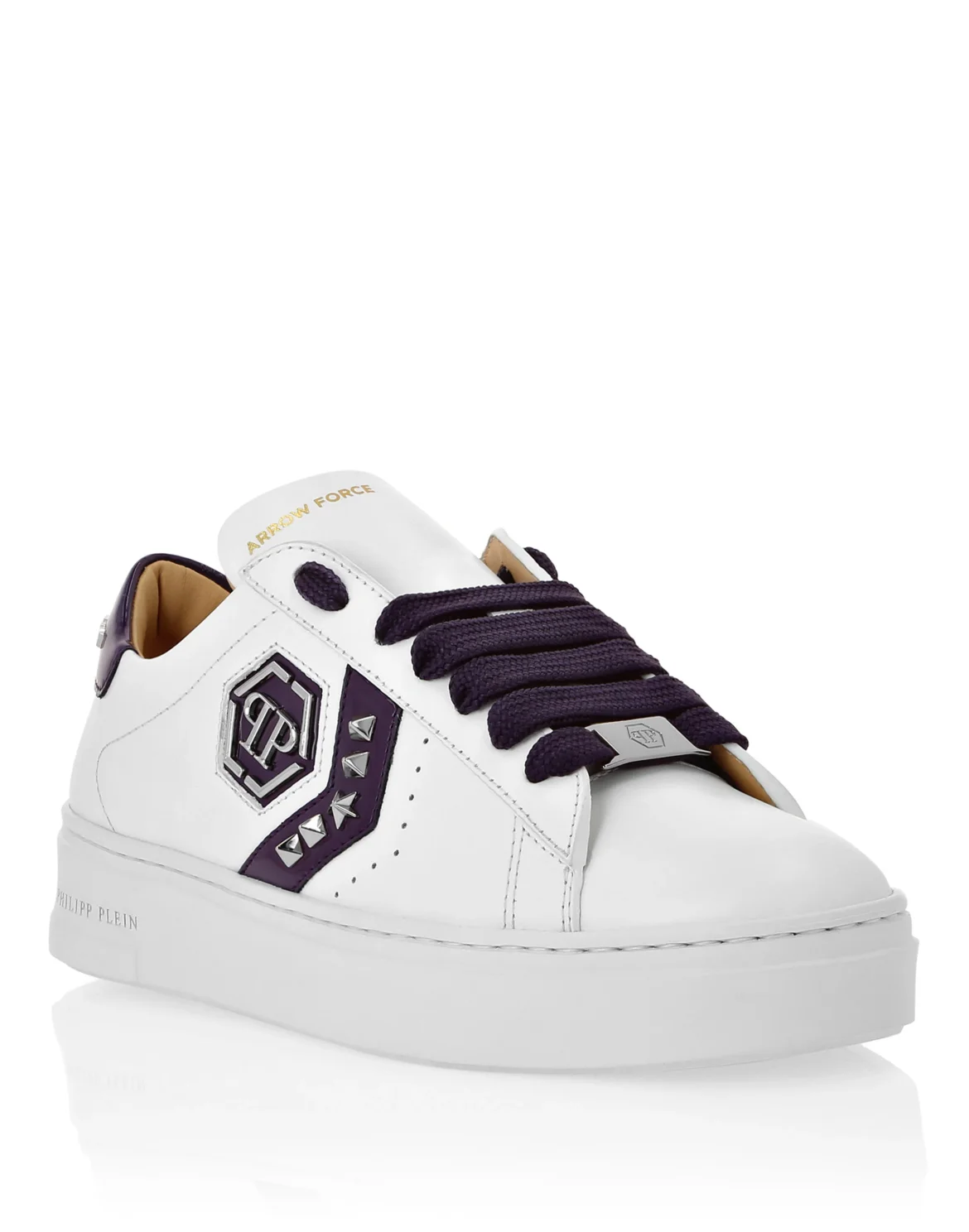 Lo-Top Leather Arrow Force Studs Sneakers, цвет: Белый