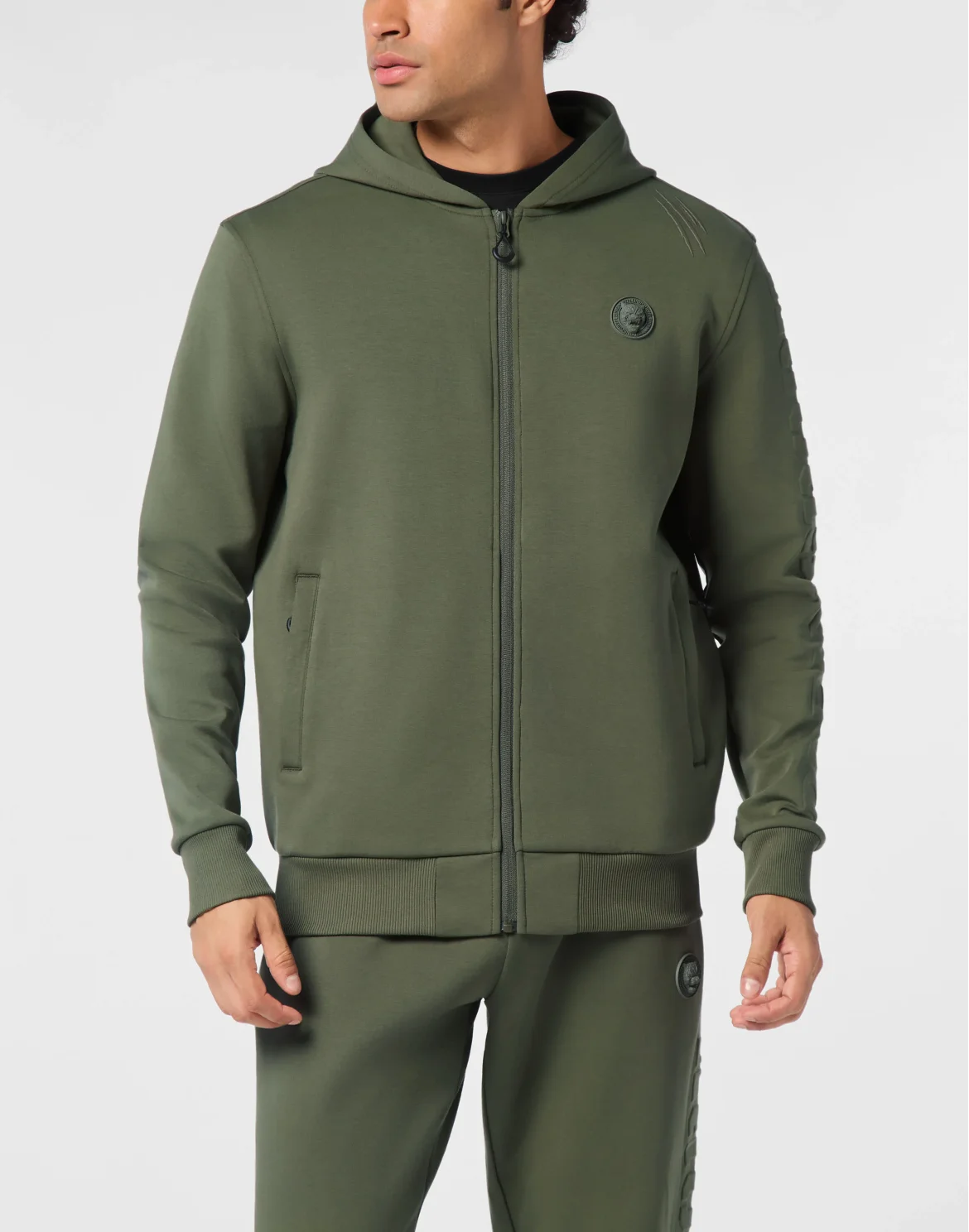 Embossed Hoodie Sweatjacket, цвет: Камуфляж