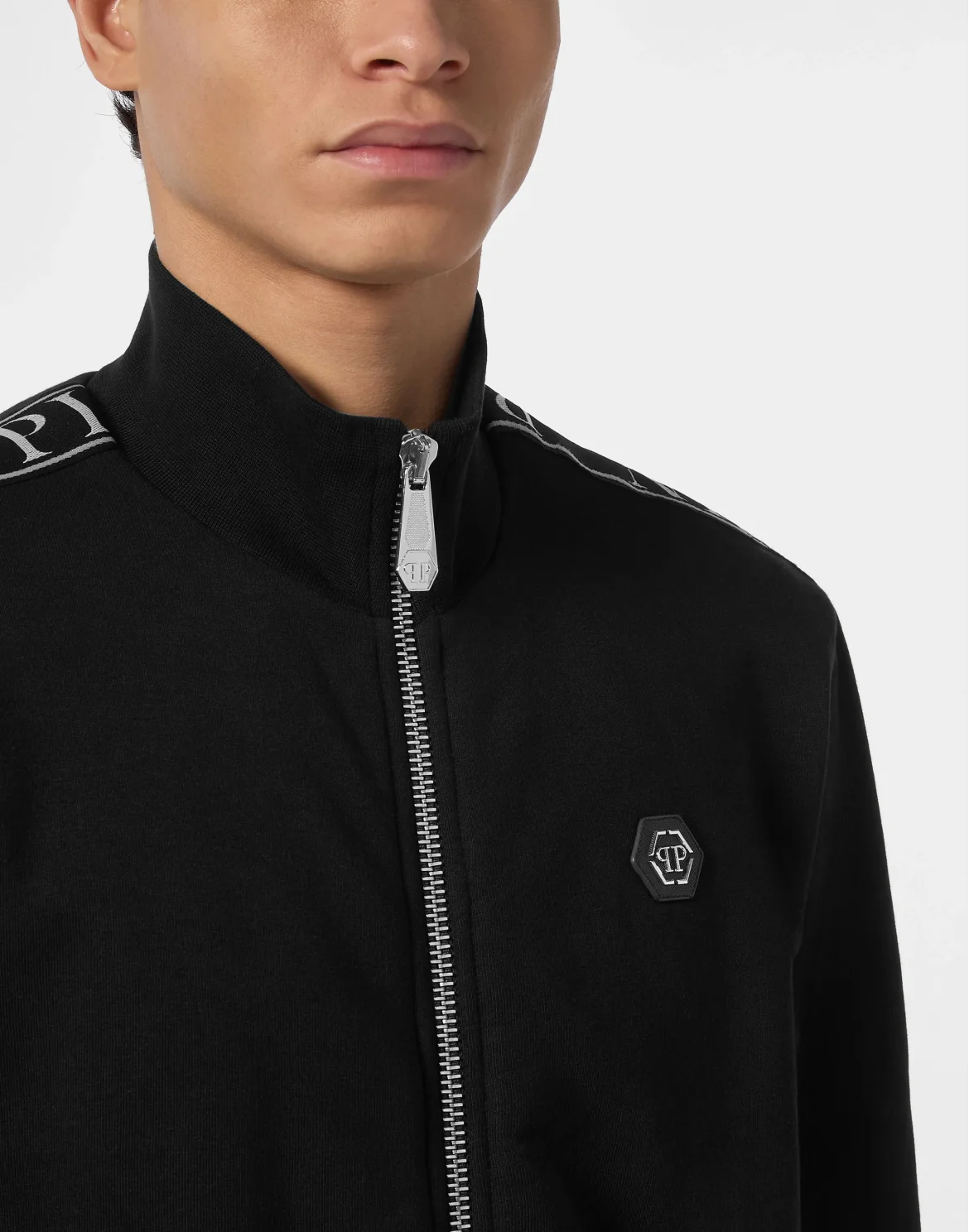 Fleece Tracksuit Jacket Plein Tape, цвет: Черный
