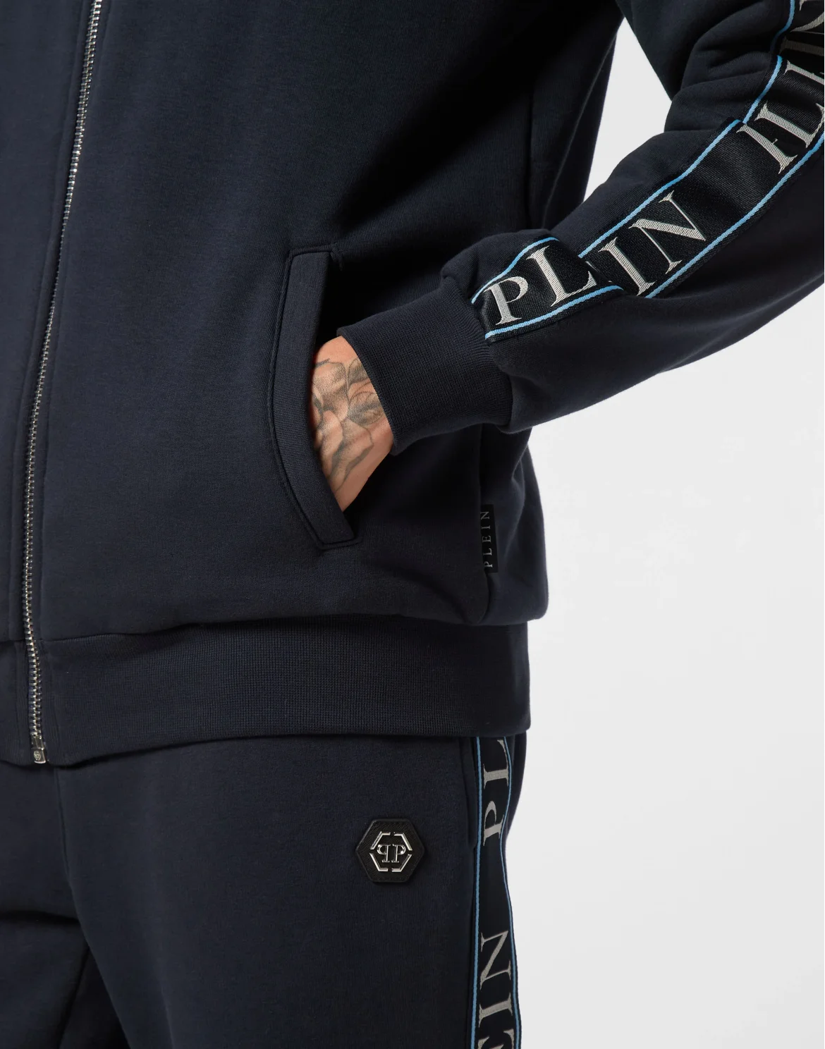 Fleece Tracksuit Jacket Plein Tape, цвет: Синий