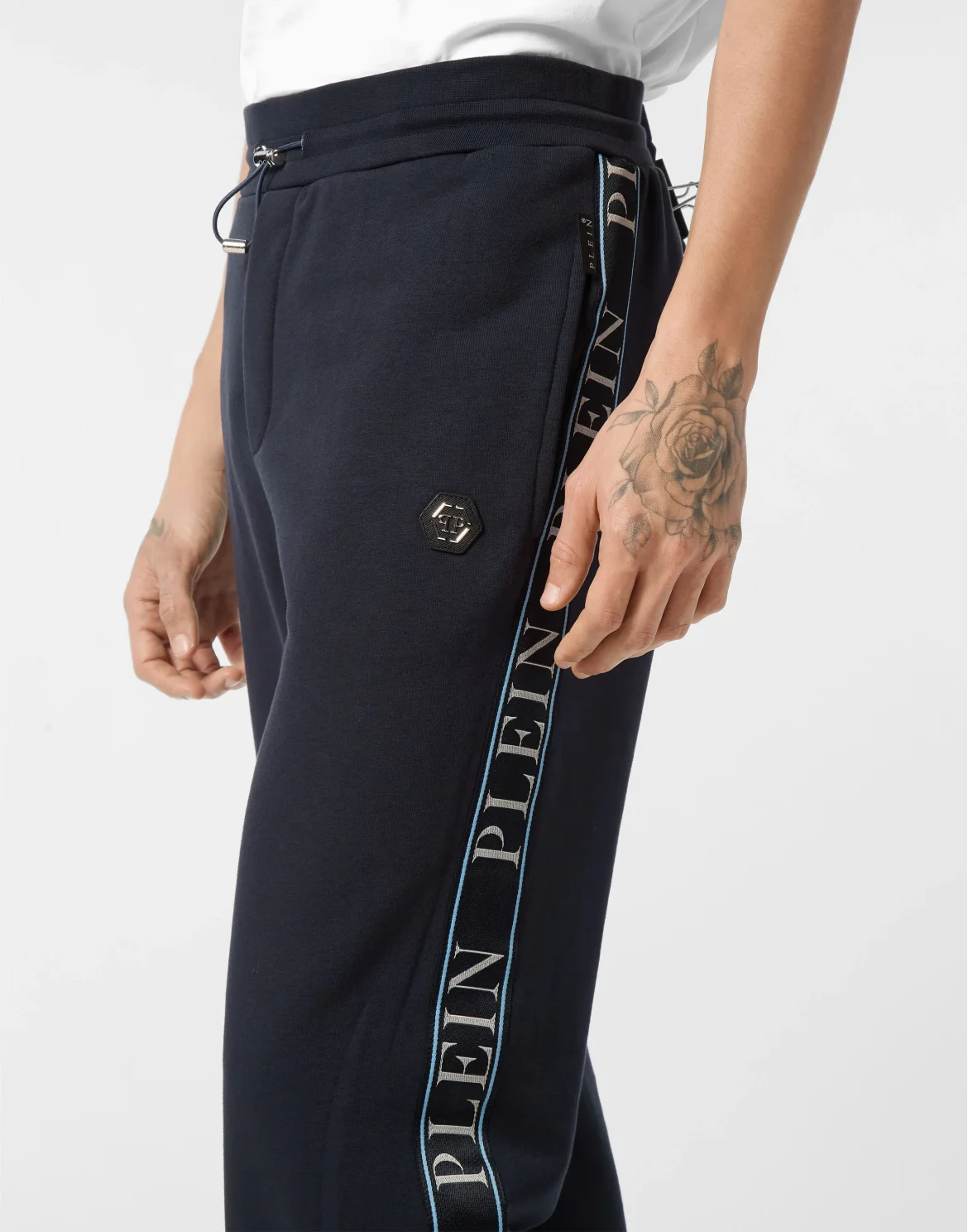 Fleece Tracksuit Pants Plein Tape, цвет: Синий