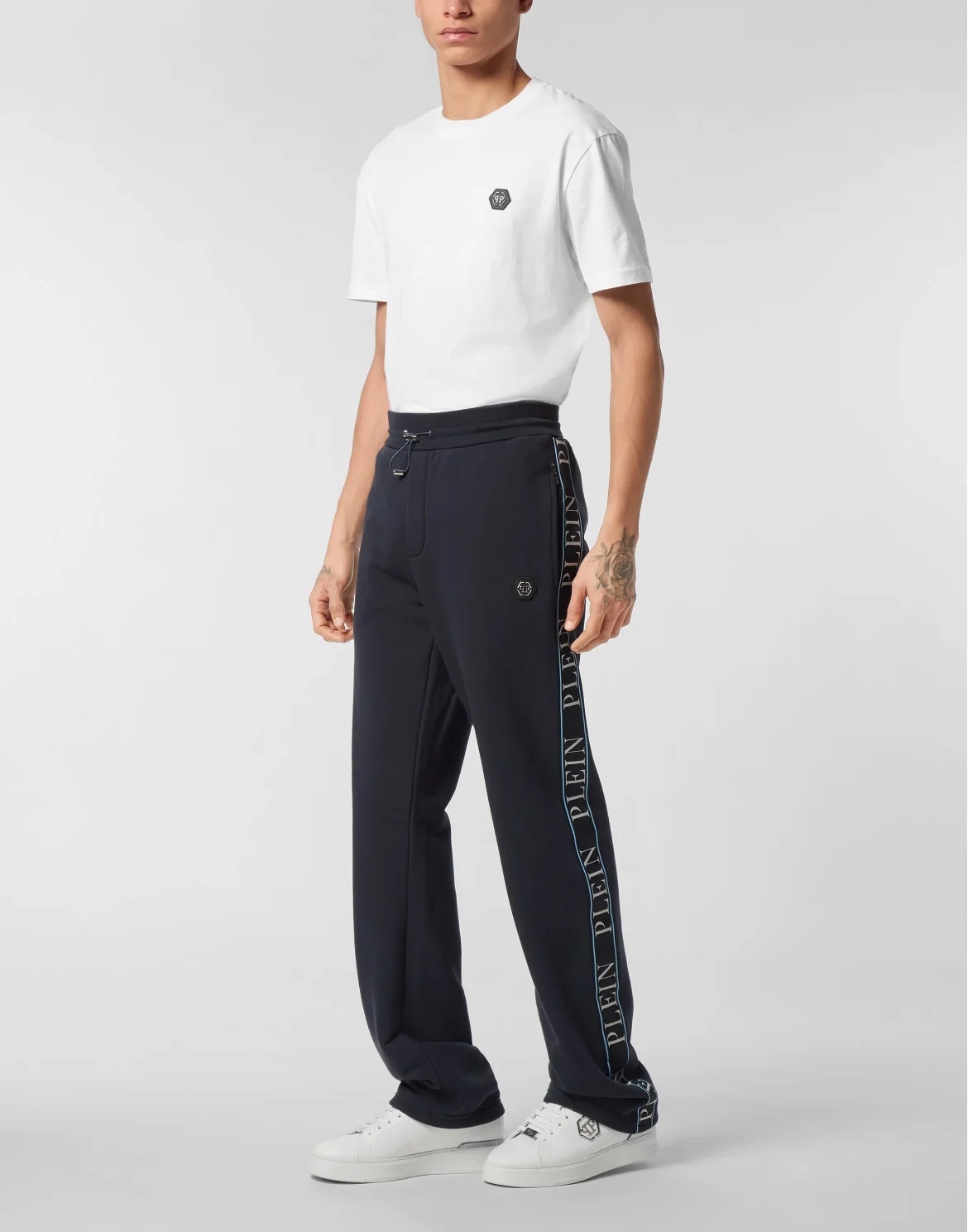 Fleece Tracksuit Pants Plein Tape, цвет: Синий