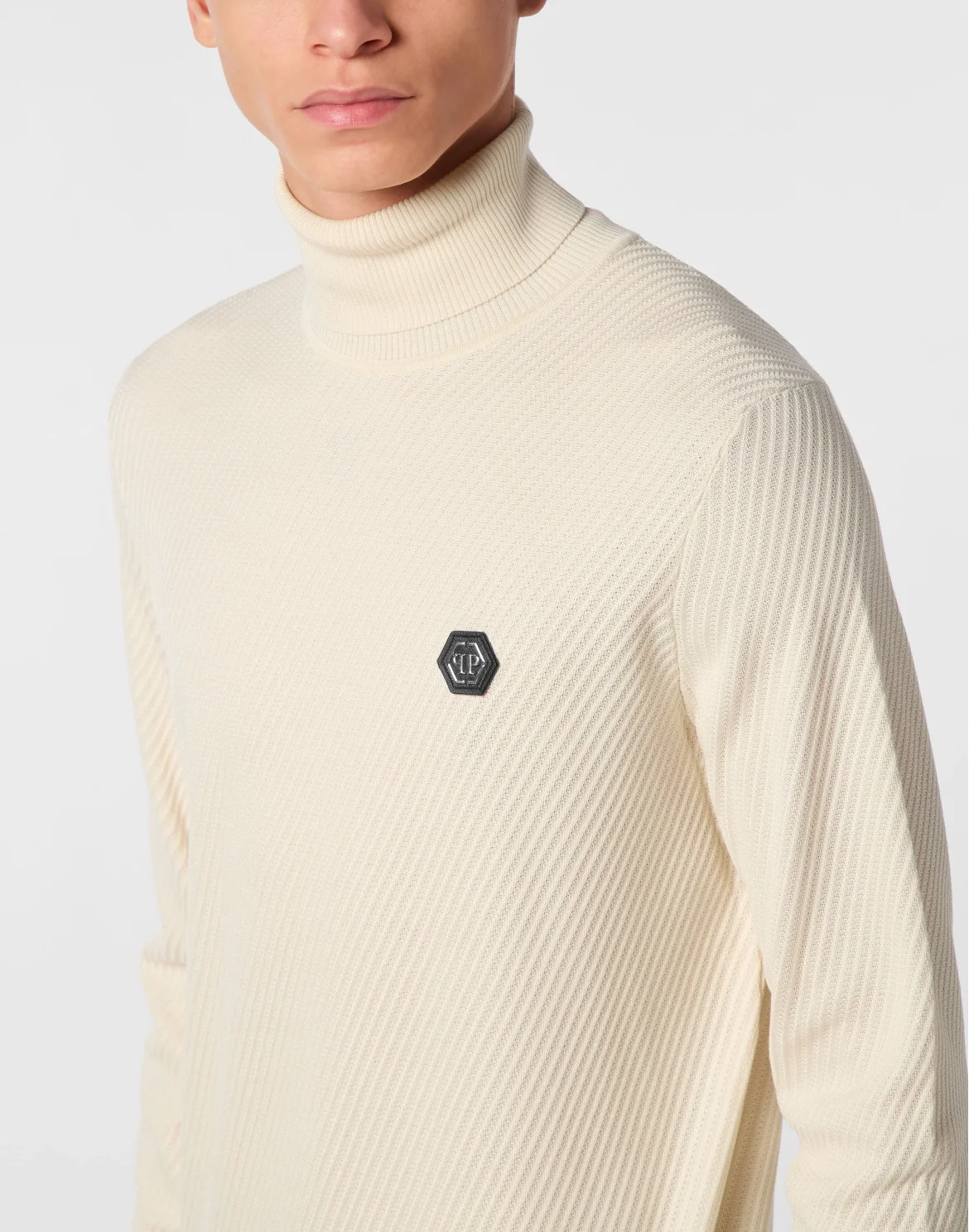 Knited Turtleneck Pullover Wool Silk Blend, цвет: Бежевый