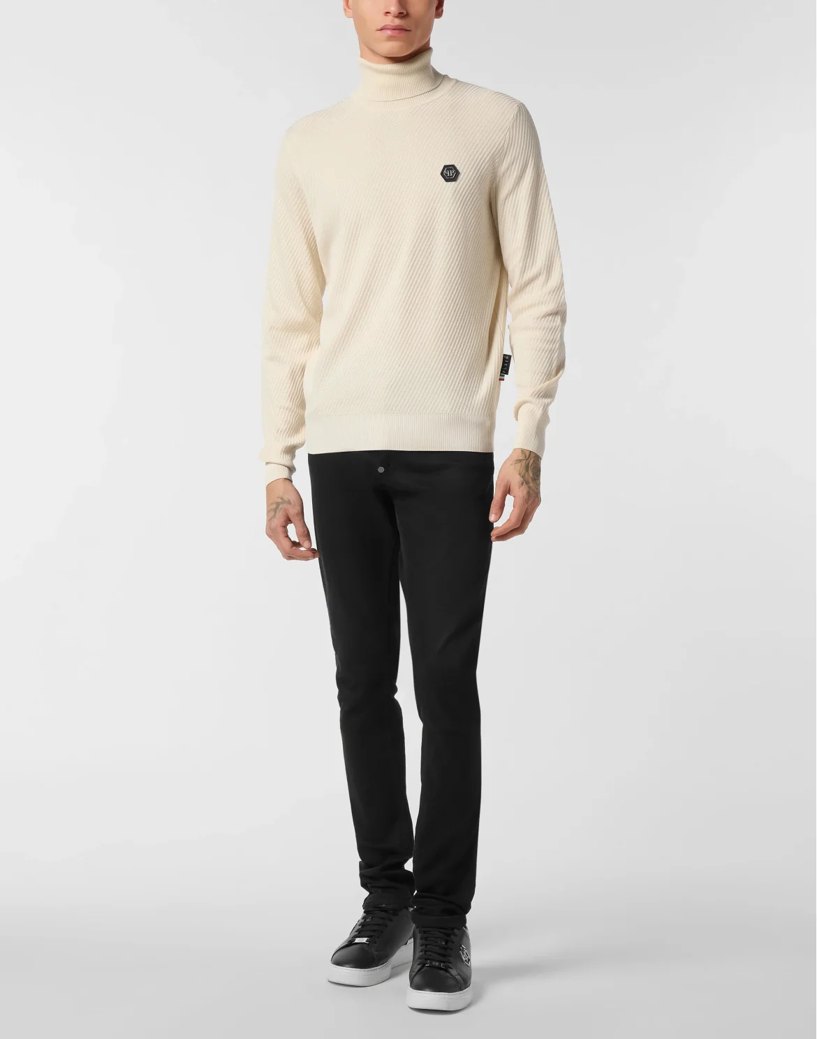 Knited Turtleneck Pullover Wool Silk Blend, цвет: Бежевый