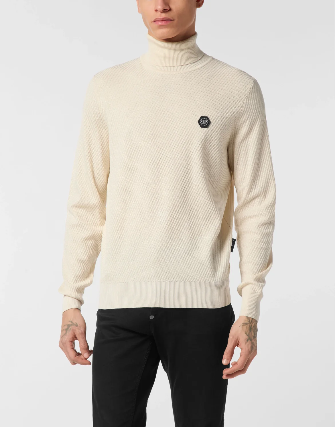 Knited Turtleneck Pullover Wool Silk Blend, цвет: Бежевый